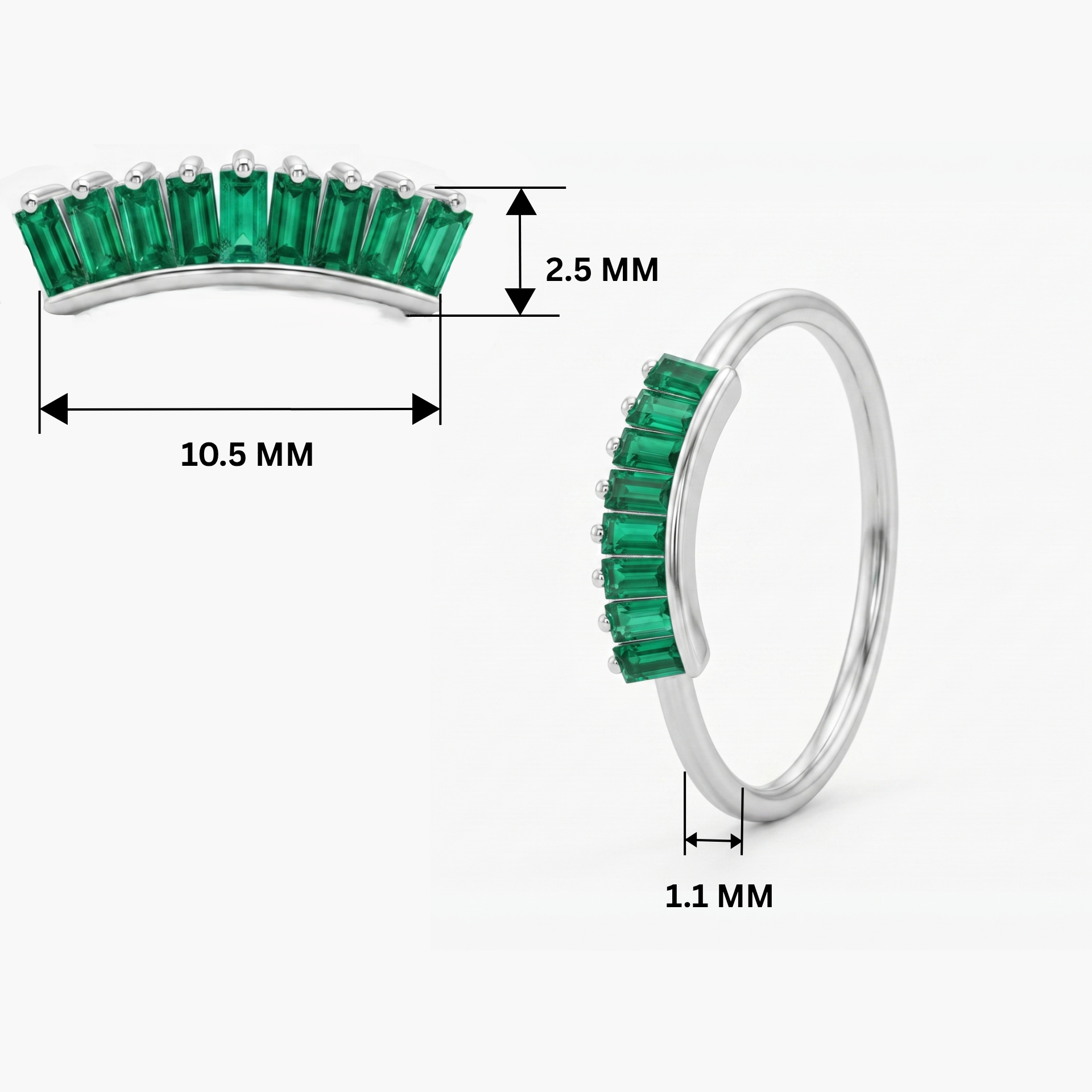 Deco Nesting Platinum Plated Lab Grown Diamond Ring