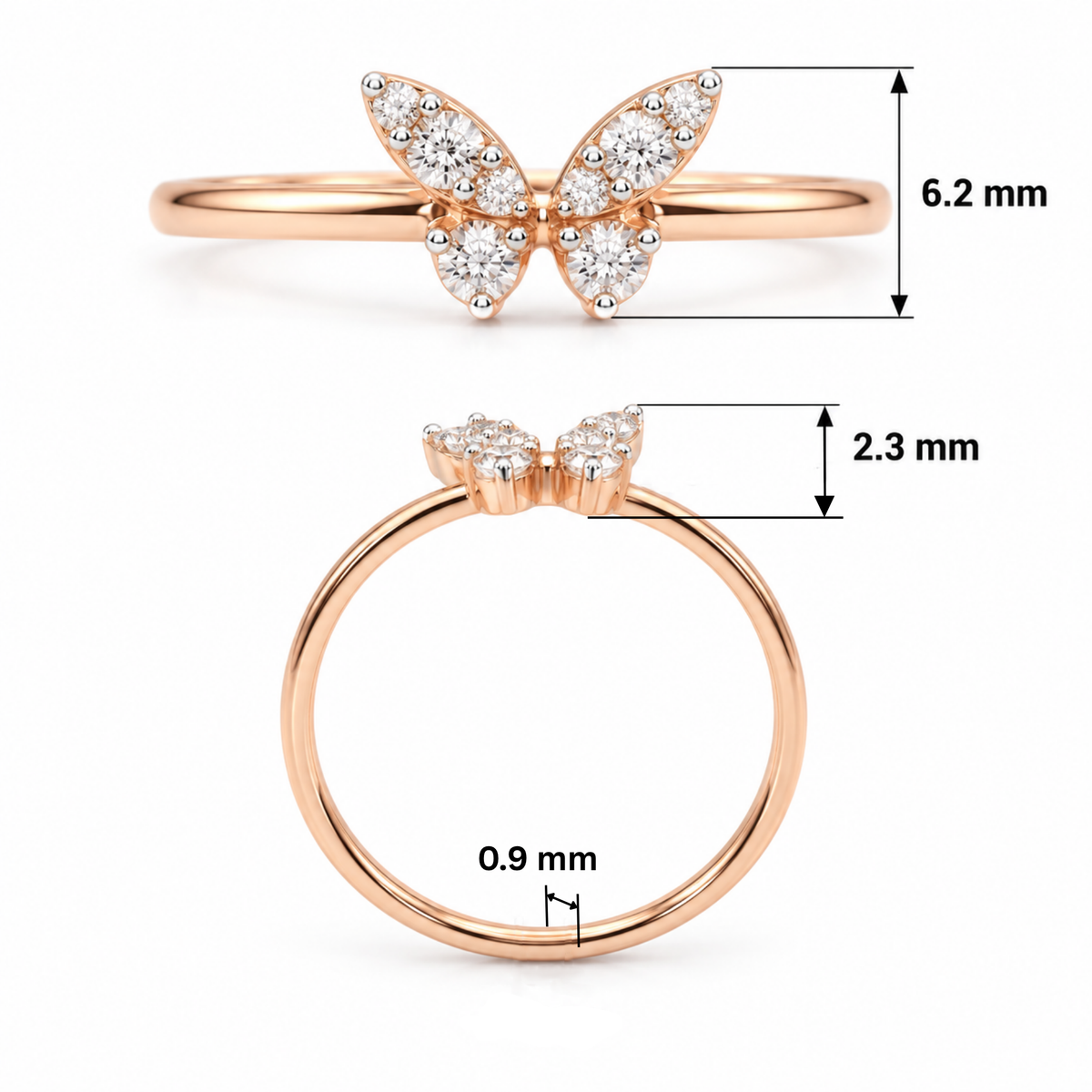Winged Flutter Bloom Lab Grown Diamond Ring