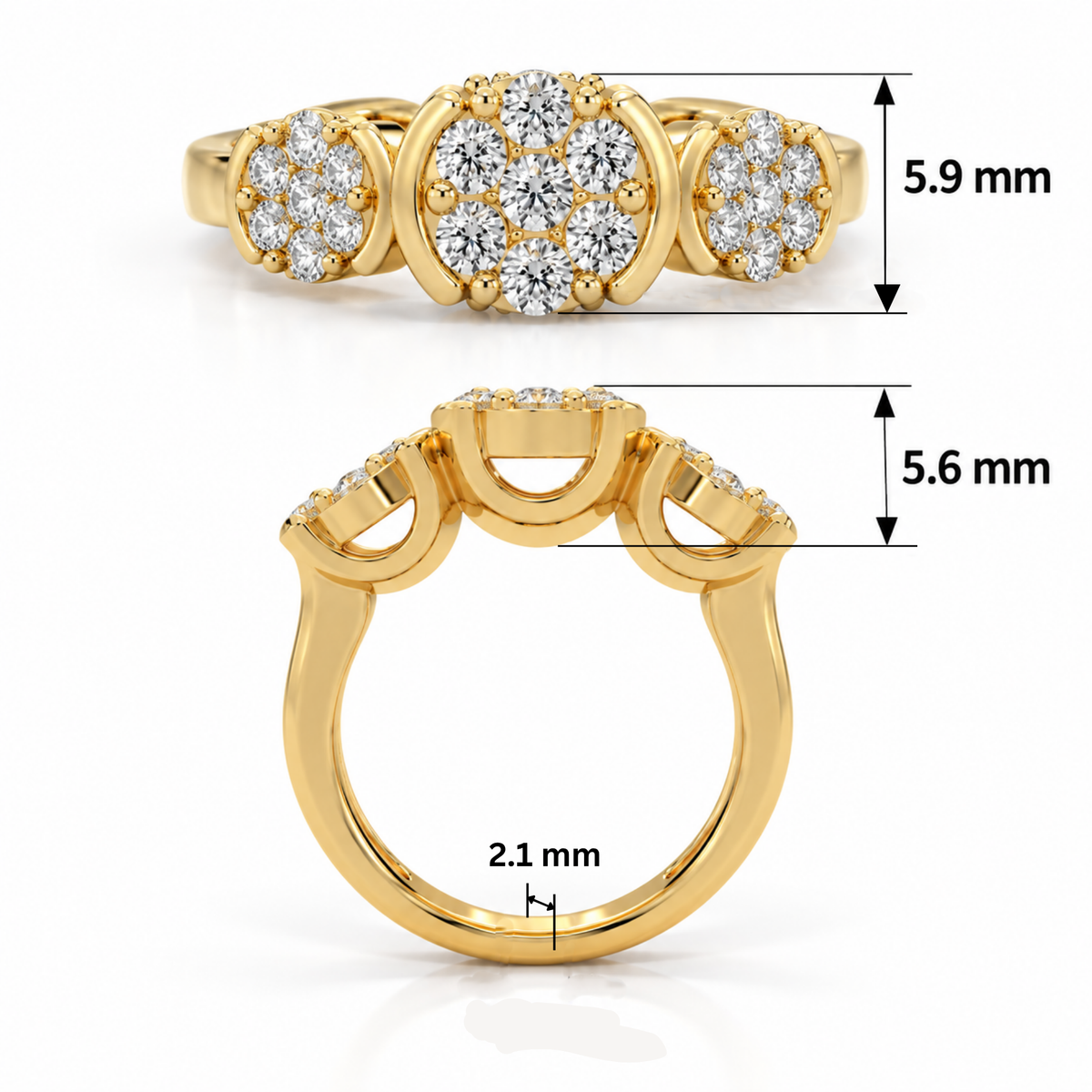 Aurora Lab Grown Diamond Cluster Ring