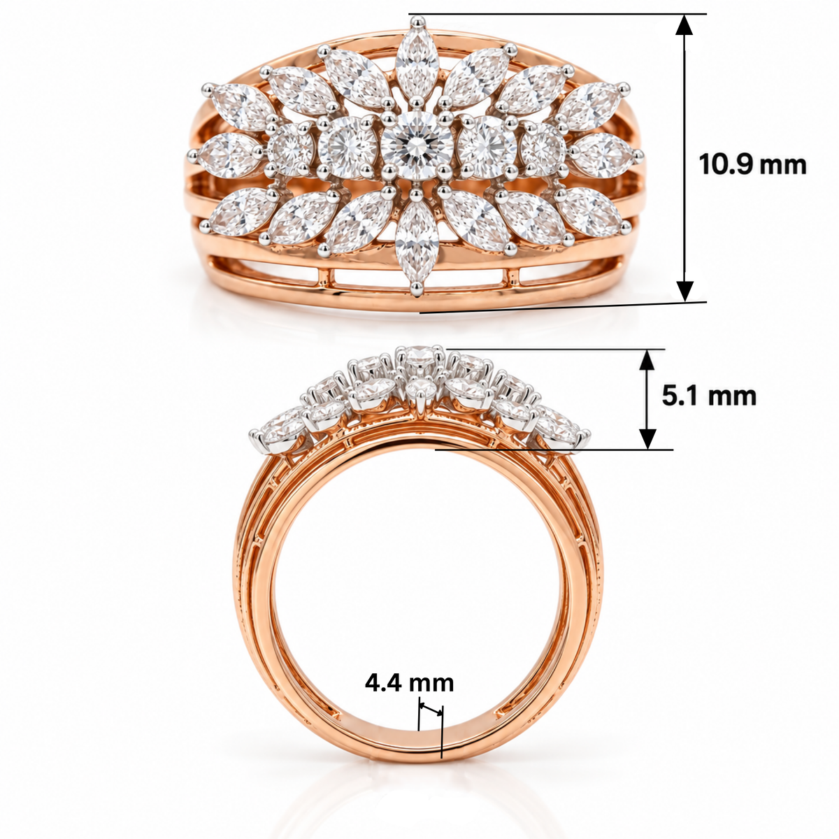 Serelle Floral Lab Grown Diamond Ring