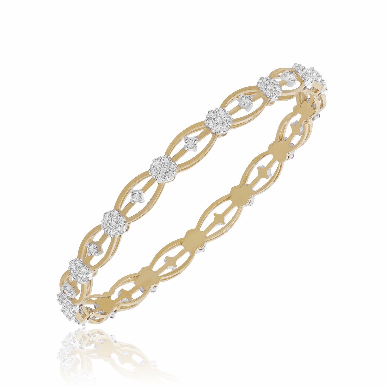 Golden Garland Lab Grown Diamond Bangle