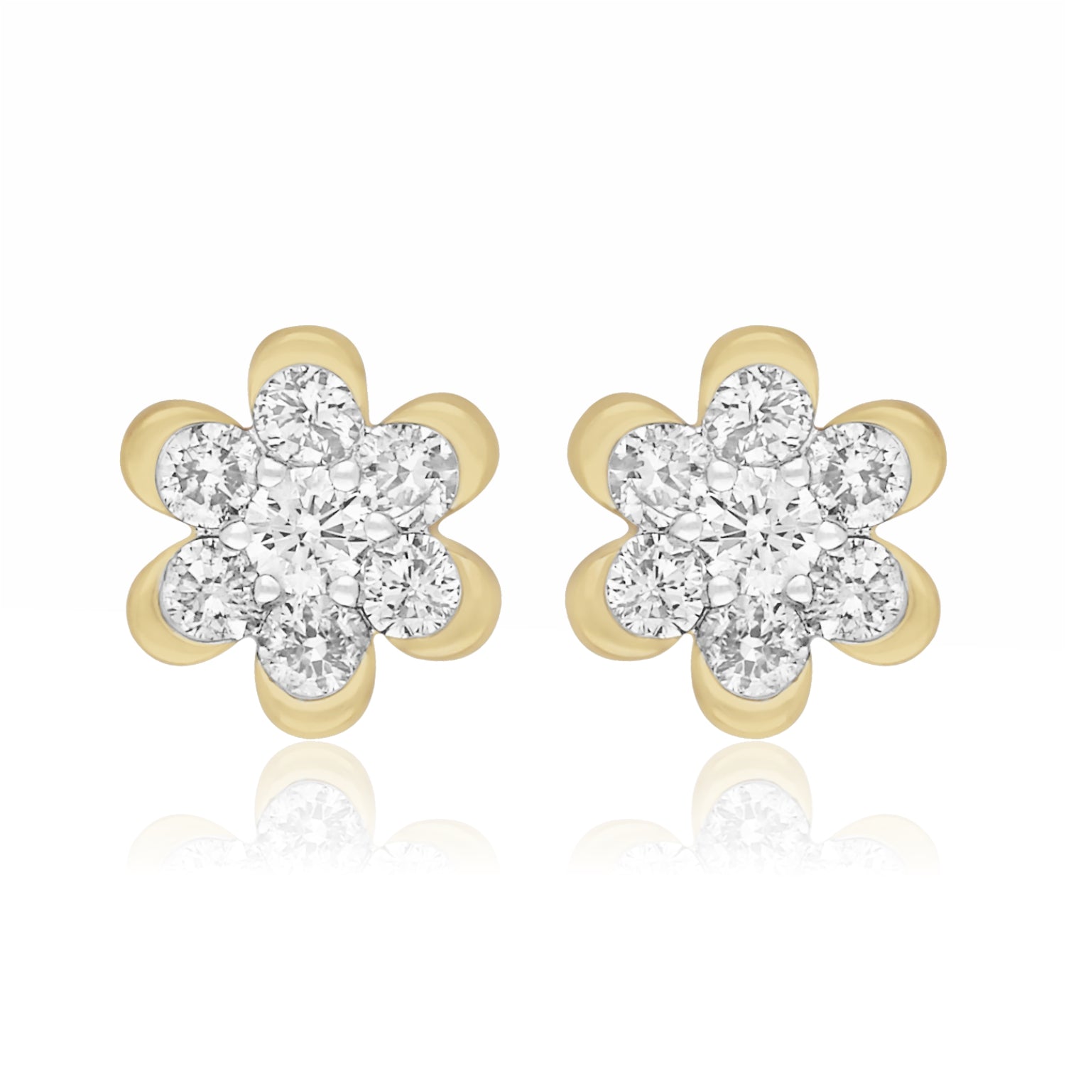 Golden Floret Lab Grown Diamond Earrings