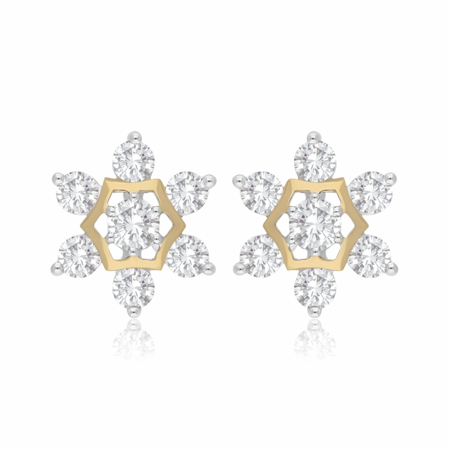 Golden Snowstar Lab Grown Diamond Earrings