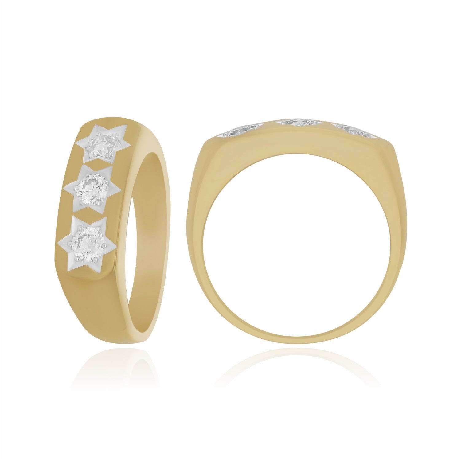 Triple Star Glow Lab Grown Diamond Ring