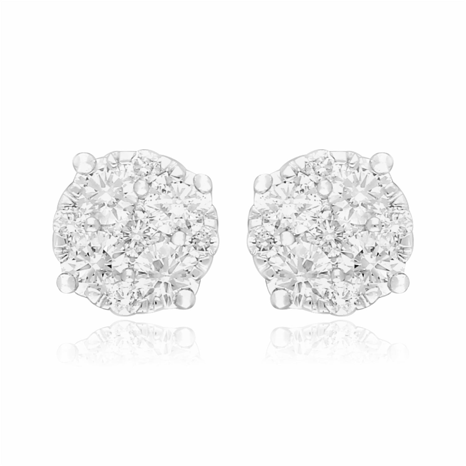 Golden Light Lab Grown Diamond Cluster Earrings
