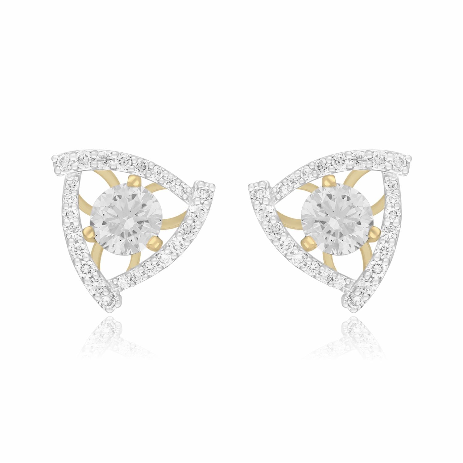 Aurora Triad Solitaire Lab Grown Diamond Earrings