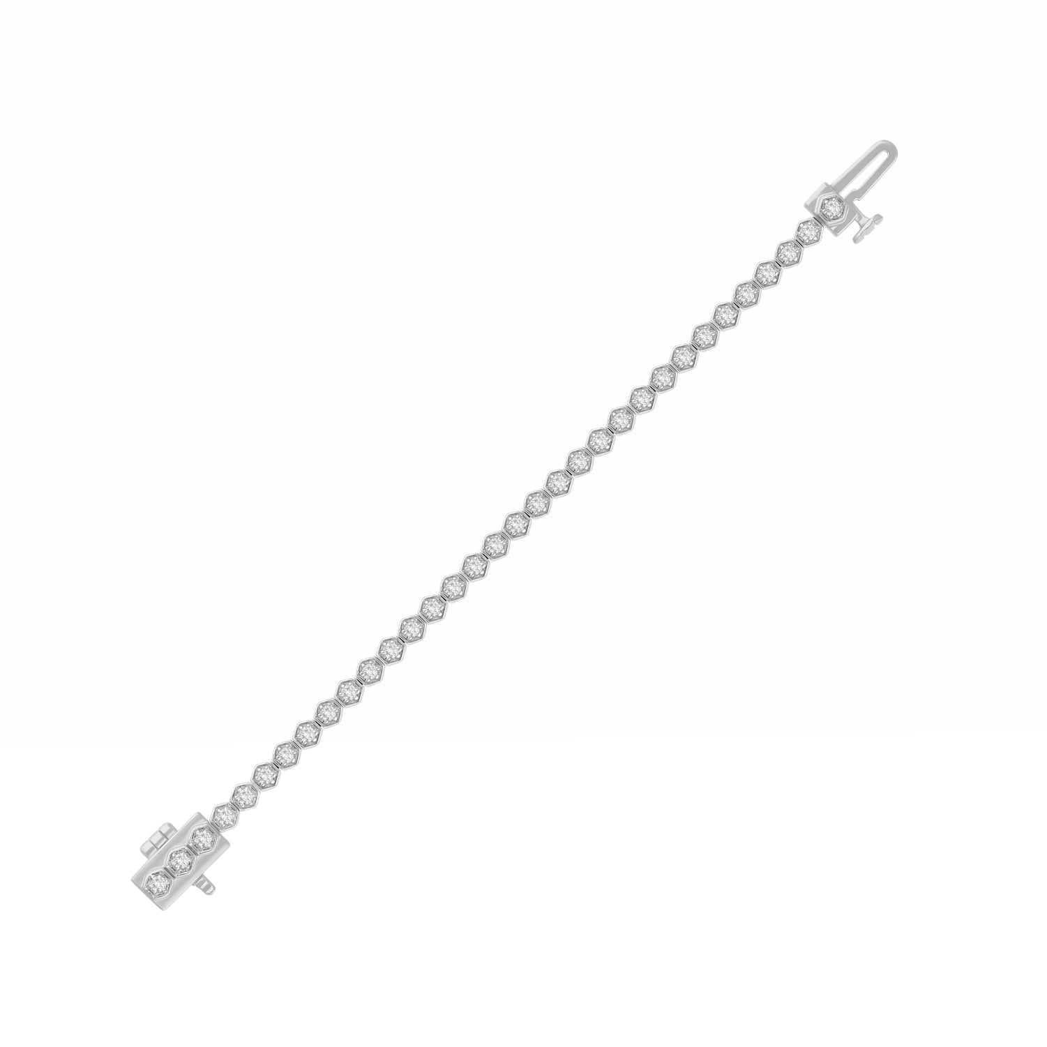 Honeycomb Lab Grown Diamond Line Bracelet