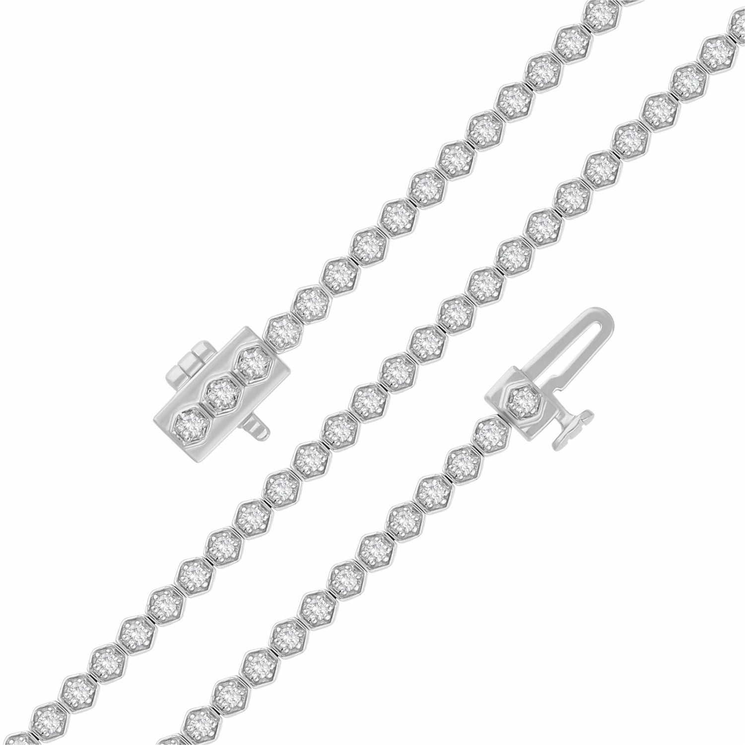Honeycomb Lab Grown Diamond Line Bracelet