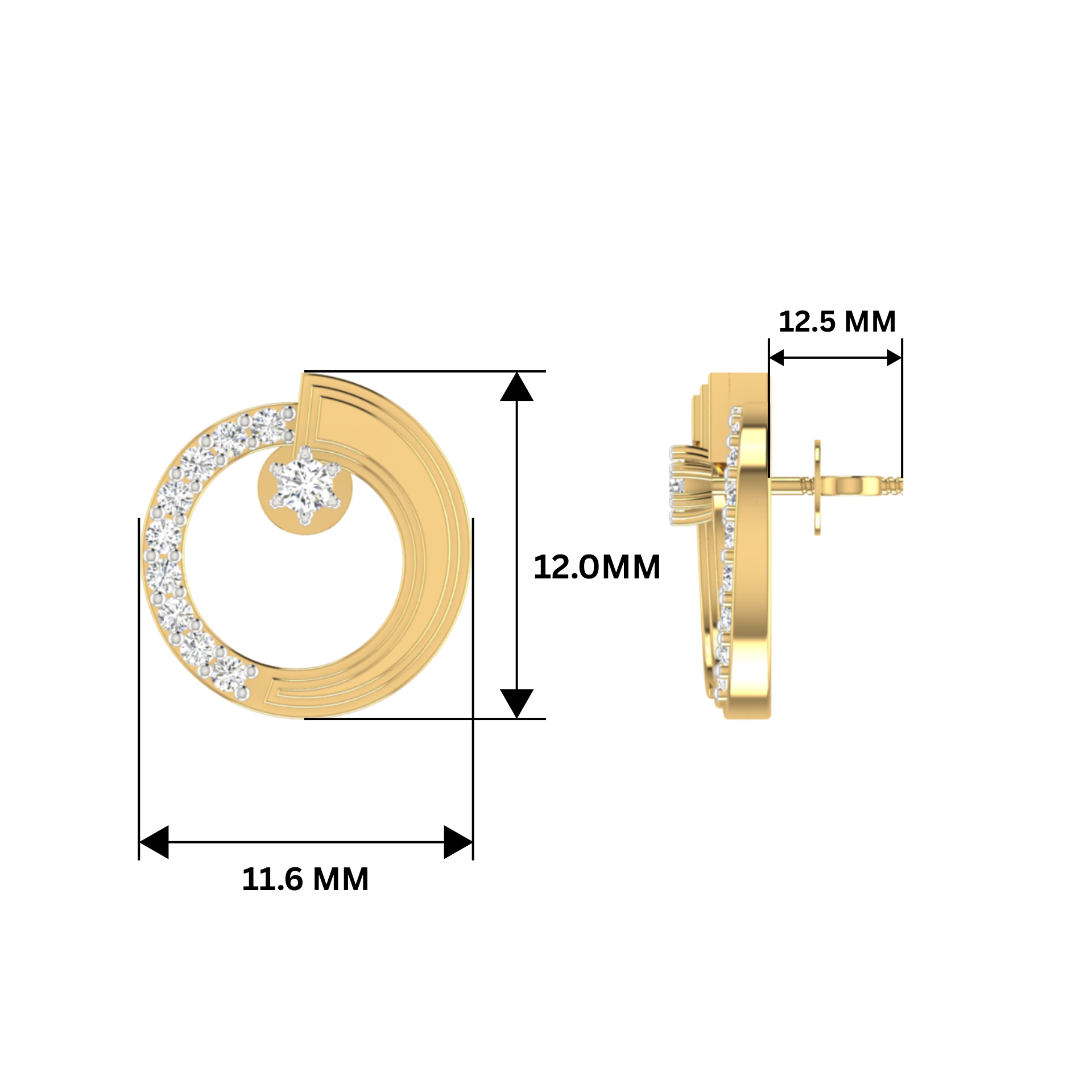 Lumina Nebula Gold Plated Lab Grown Diamond Earrings