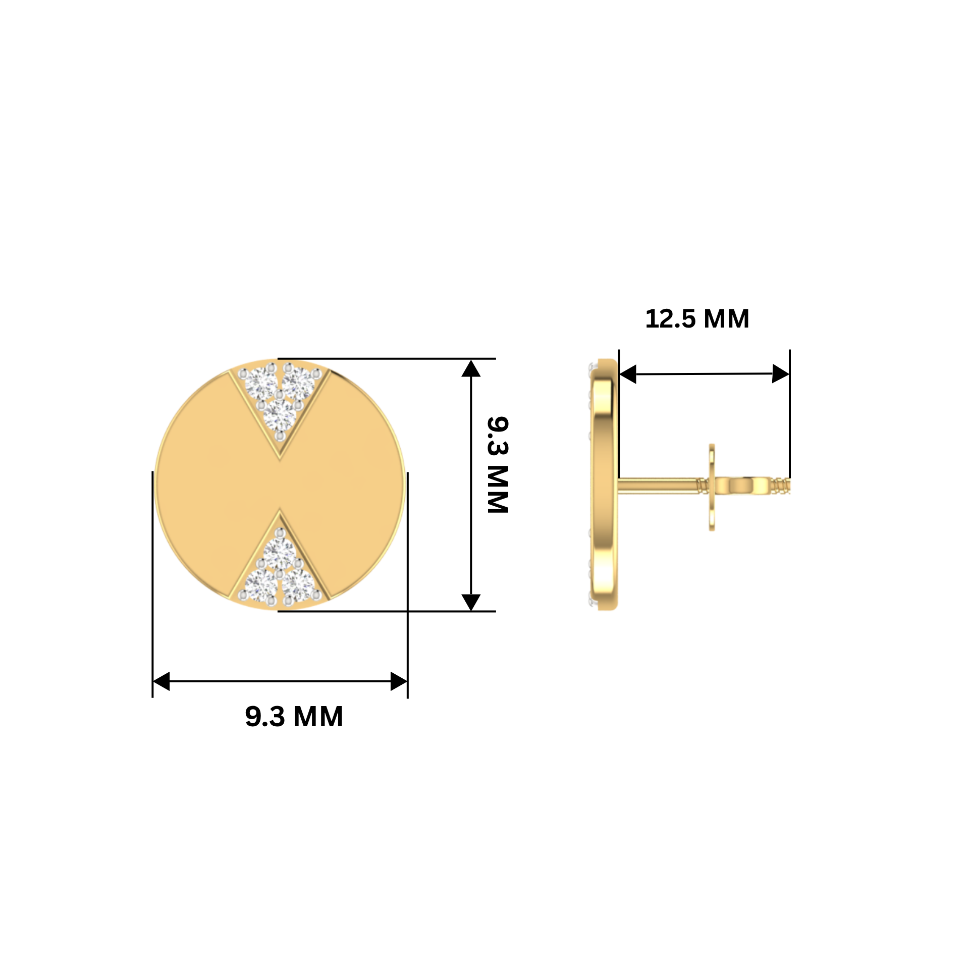 Opposing Aura Gold Plated Lab Grown Diamond Earrings