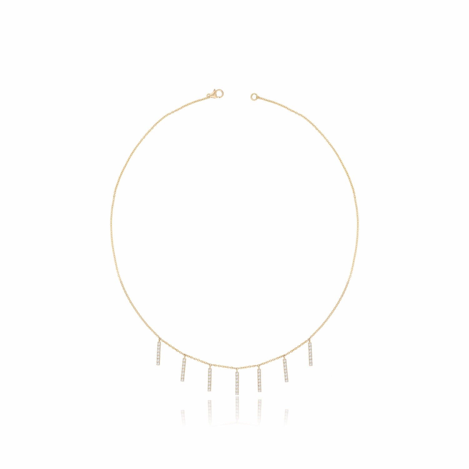 Floating Lab Grown Diamond Bars Necklace