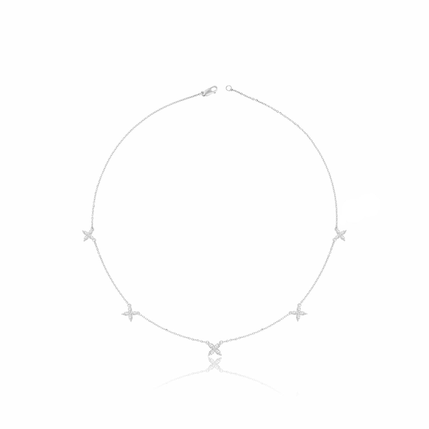 Minimalist Lab Grown Diamond X Necklace