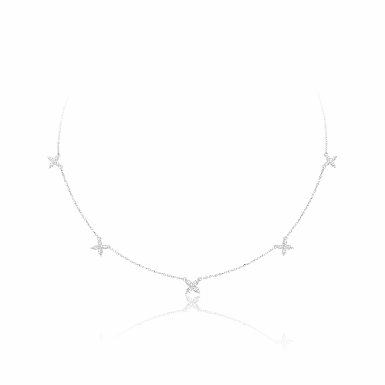 Minimalist Lab Grown Diamond X Necklace