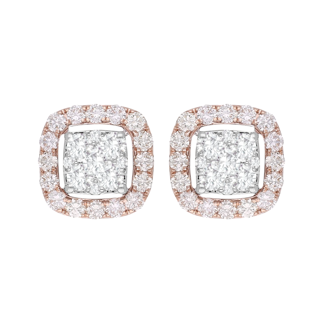 Cushion Halo Solitaire Lab Grown Diamond Earrings