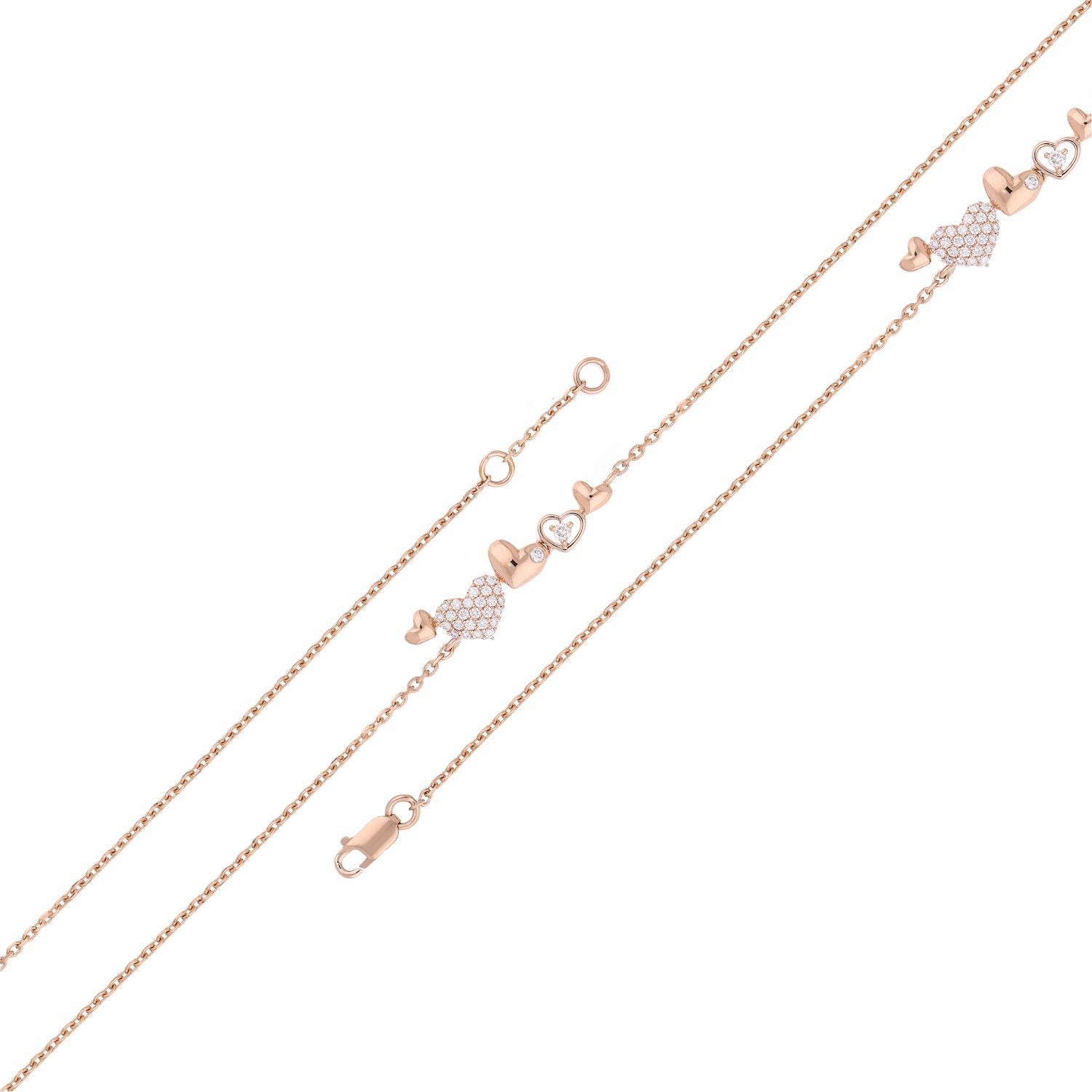 Fluttering Hearts Lab Grown Diamond Bracelet