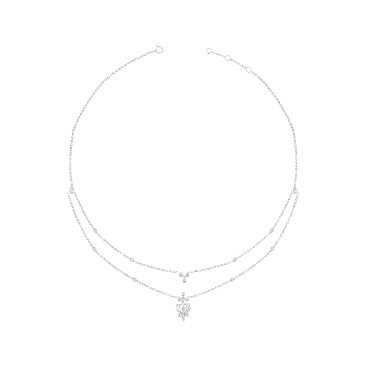Double Starburst Lab Grown Diamond Necklace
