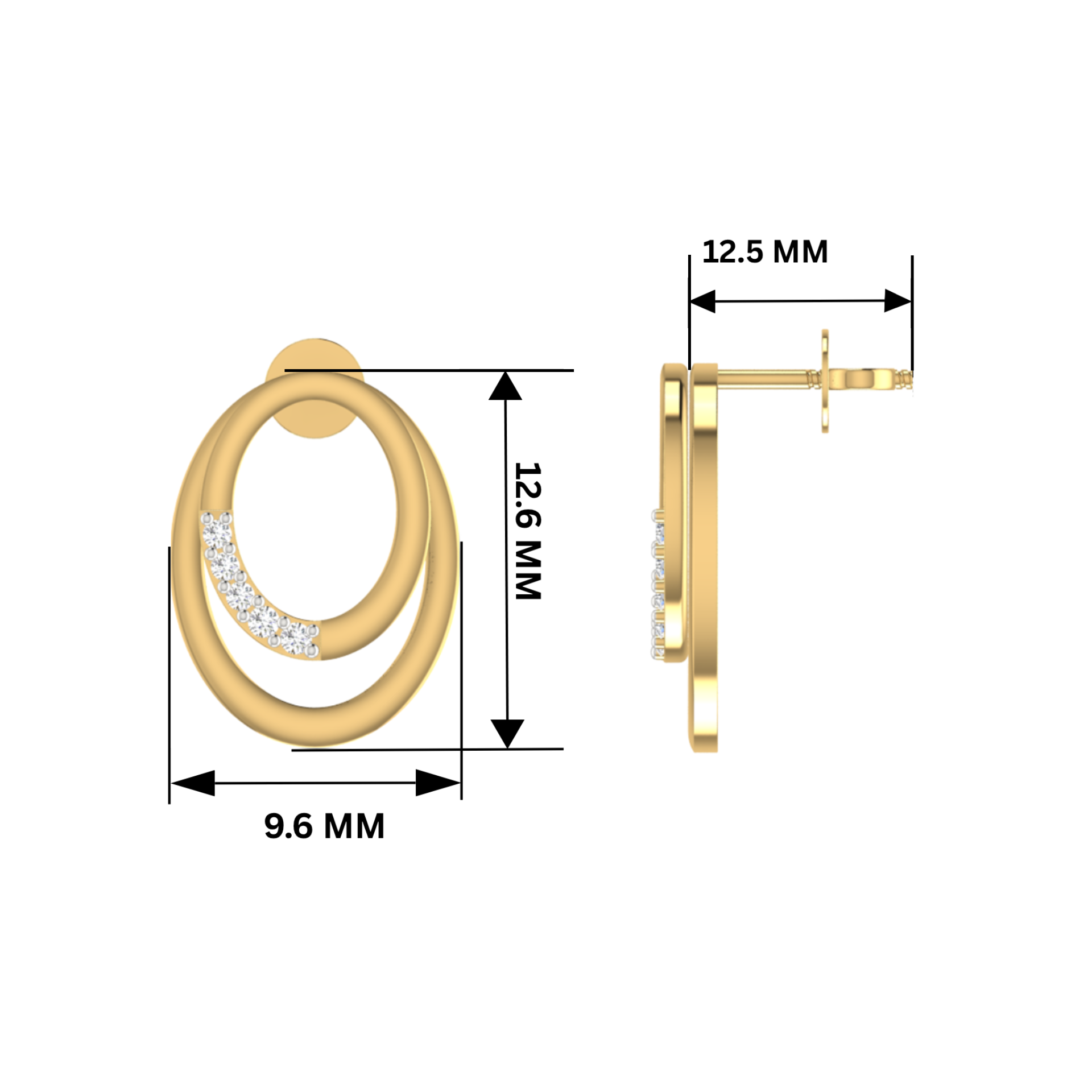 Nested Verve Gold Plated Lab Grown Diamond Earrings