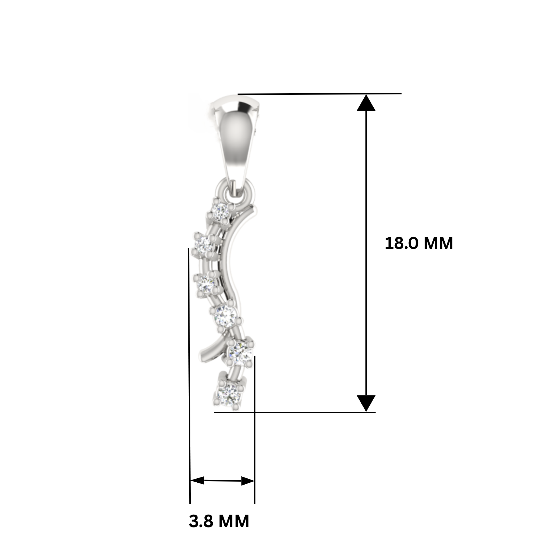 Winding Verve Platinum Plated Lab Grown Diamond Pendant