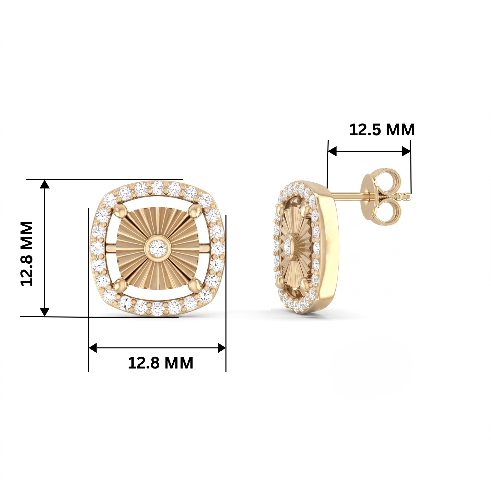 Zaria Luxe Gold Plated Lab Grown Diamond Earrings