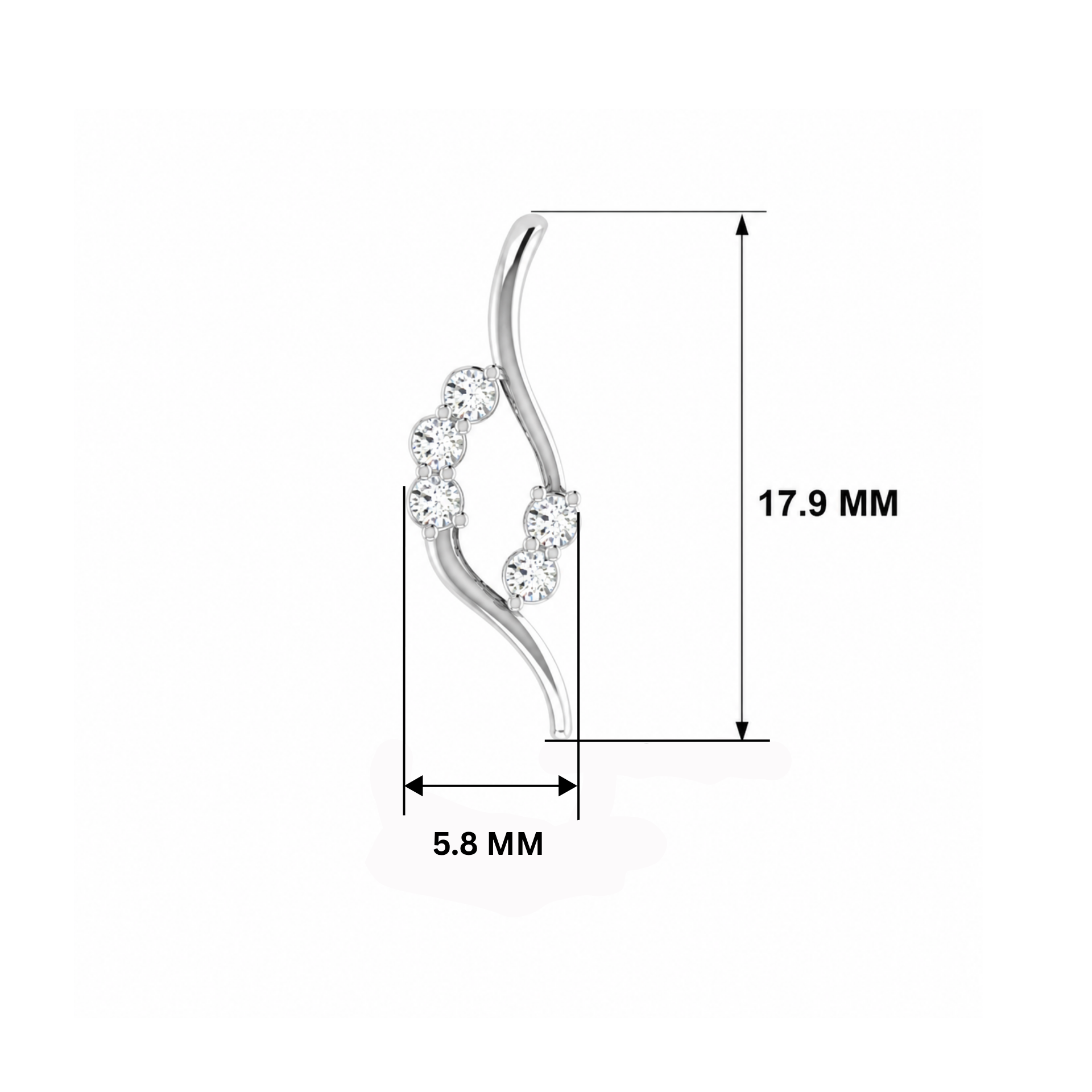 Entwined Grace Platinum Plated Lab Grown Diamond Pendant