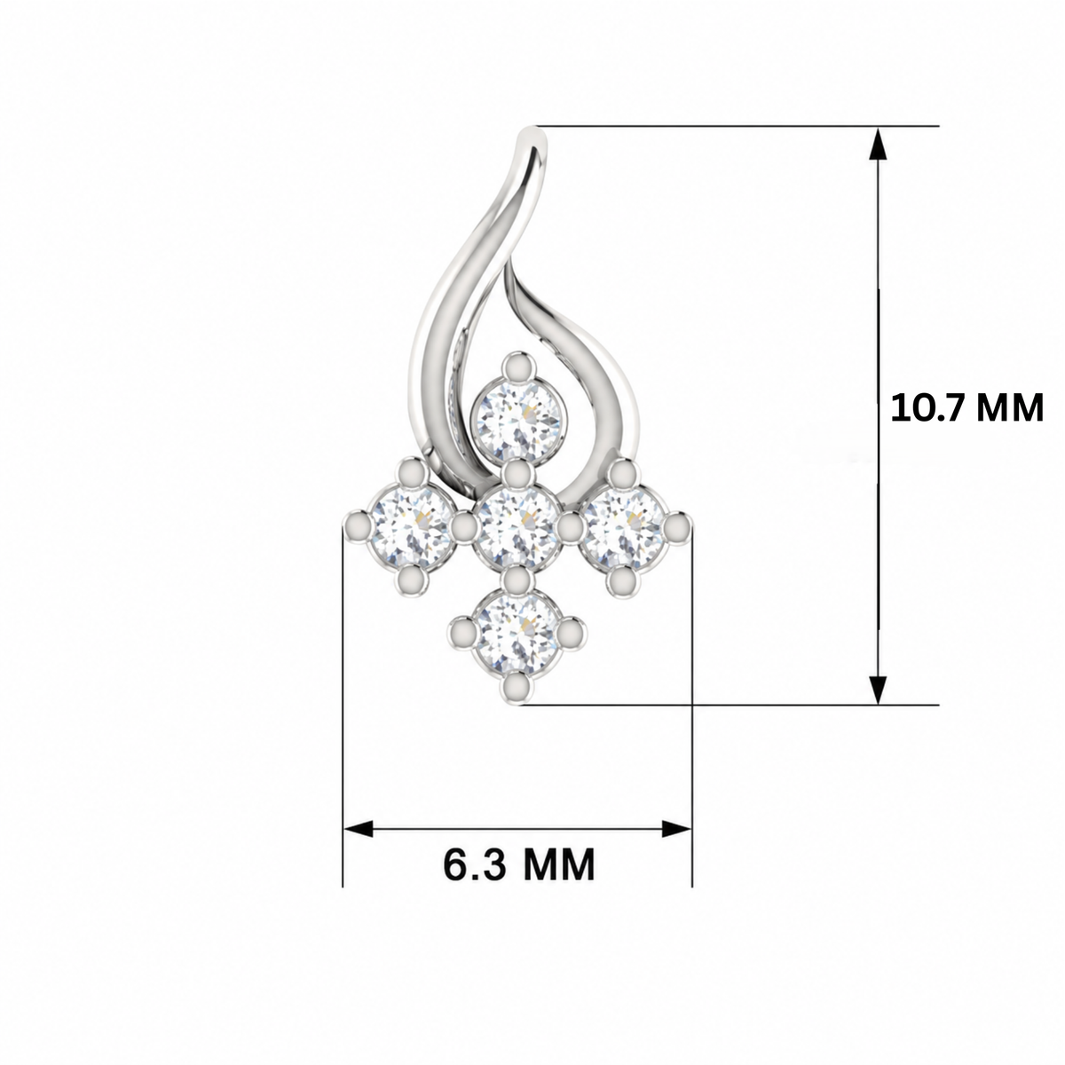 Covenant Swirl Platinum Plated Lab Grown Diamond Pendant