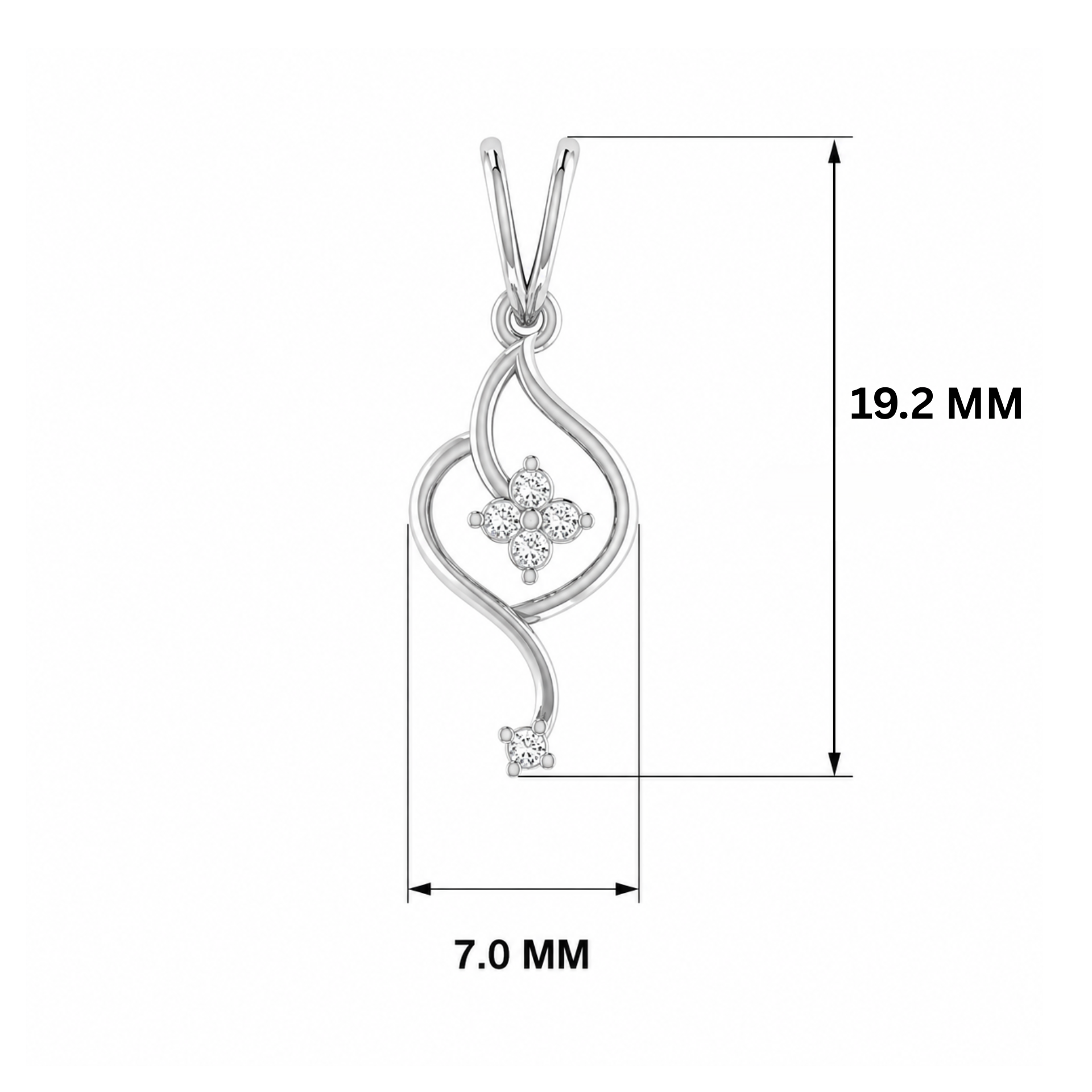 Muna Drop Platinum Plated Lab Grown Diamond Pendant