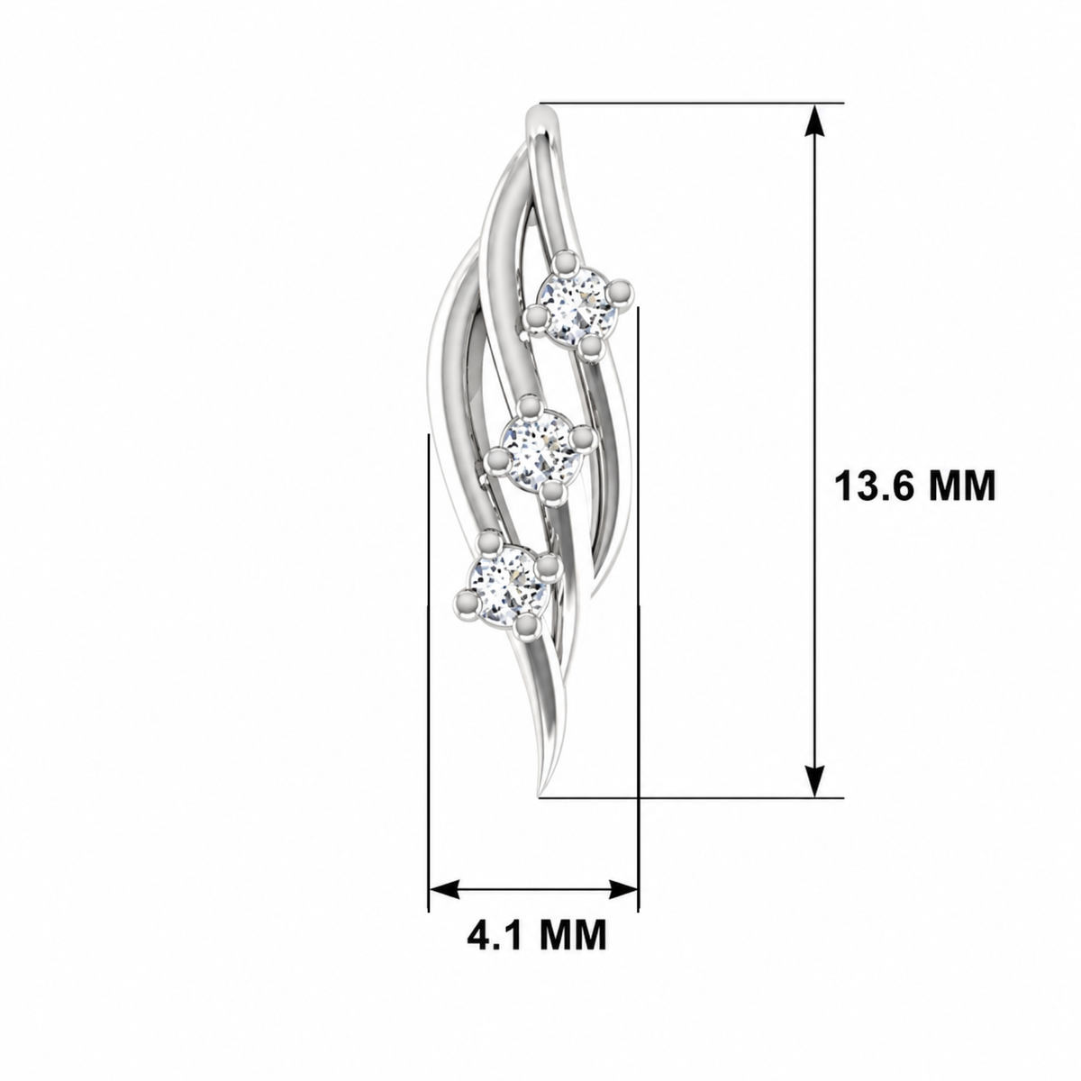 Amour Fluidity Platinum Plated Lab Grown Diamond Pendant
