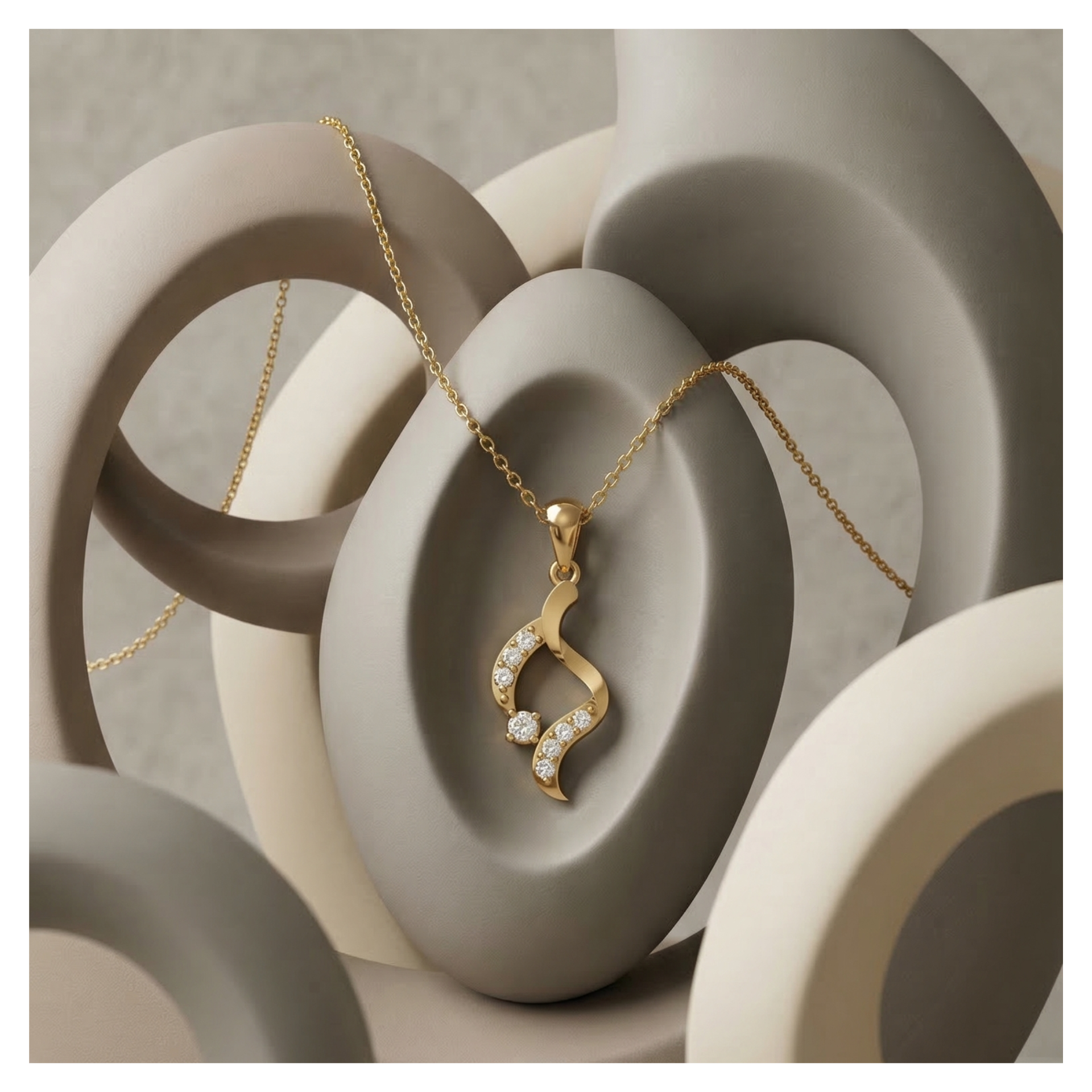Infinite Taper Gold Plated Lab Grown Diamond Pendant