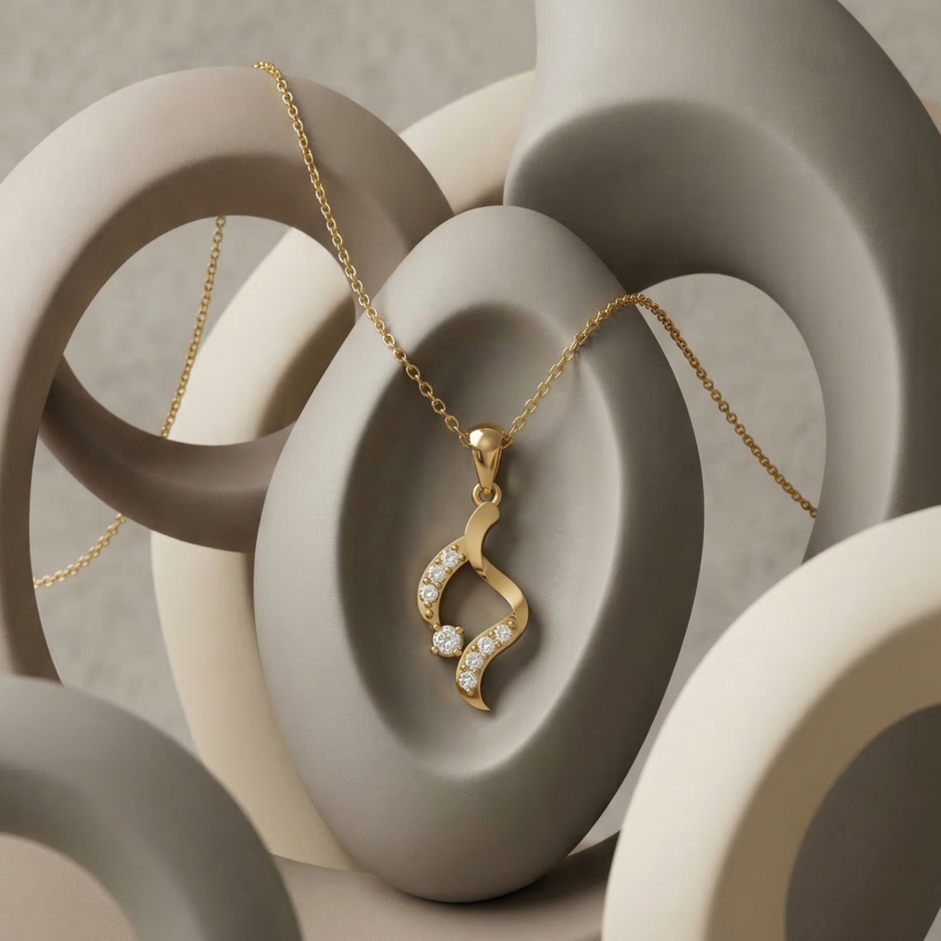 Infinite Taper Gold Plated Lab Grown Diamond Pendant