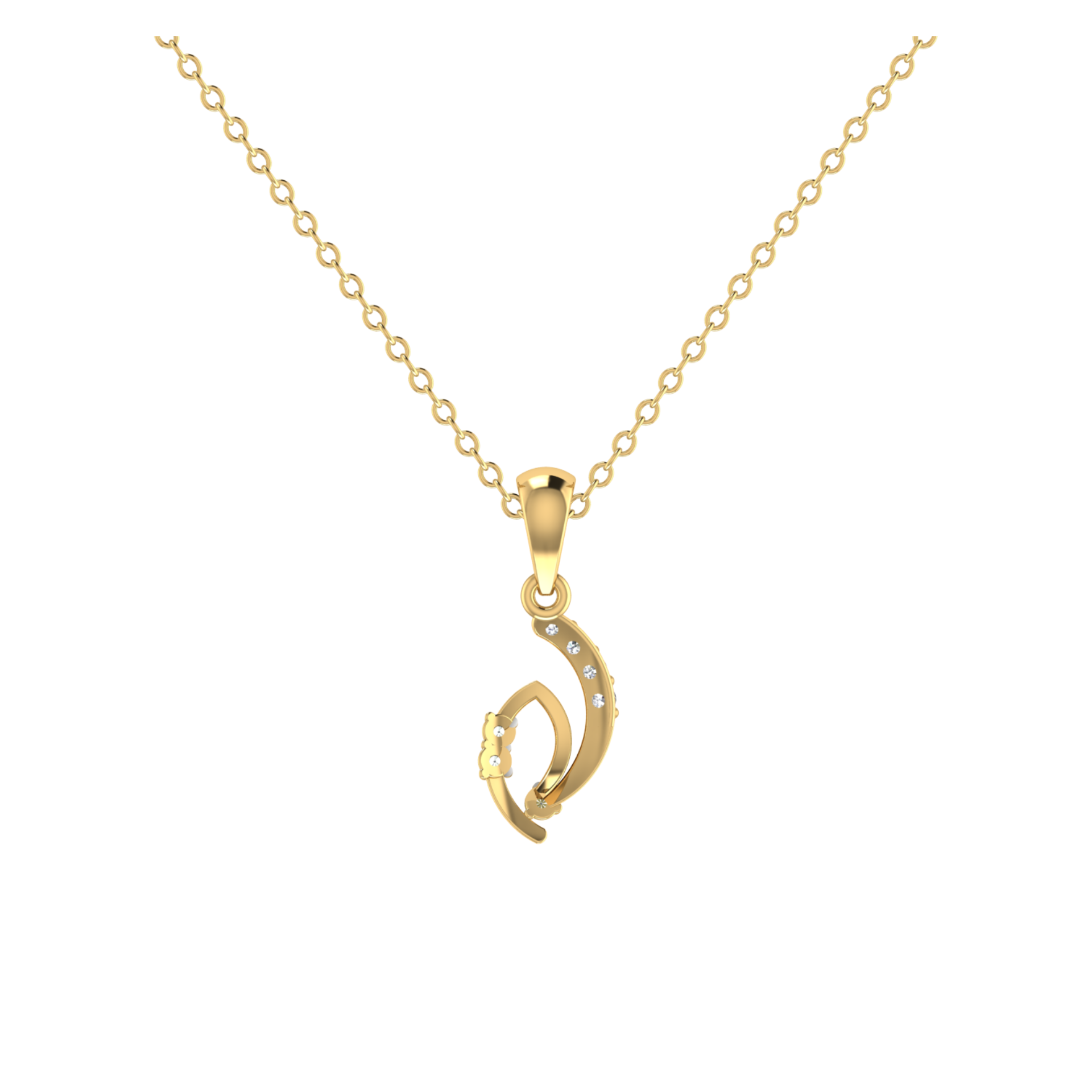 Cascading Echo Gold Plated Lab Grown Diamond Pendant