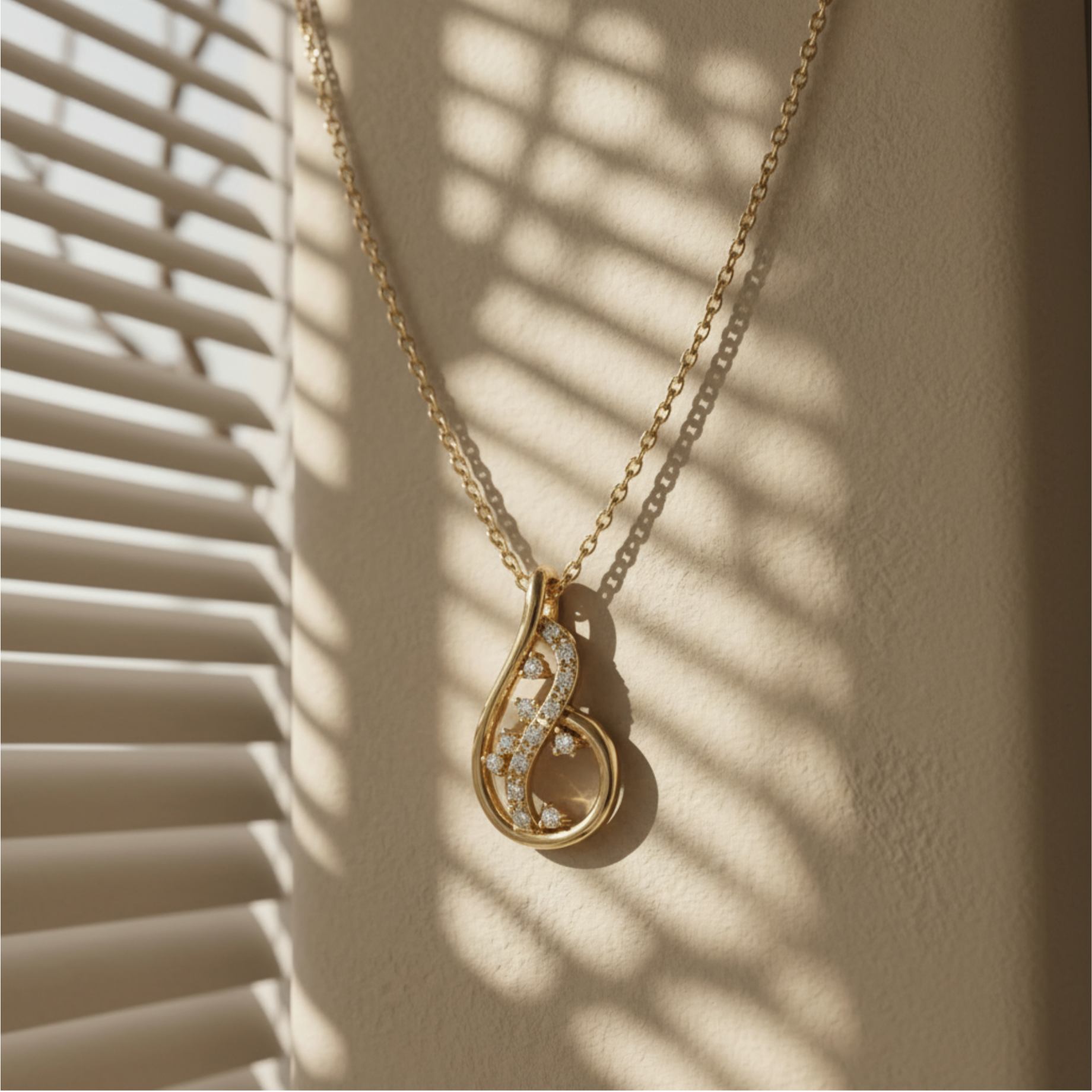 Gardenia Gilded Gold Plated Lab Grown Diamond Pendant