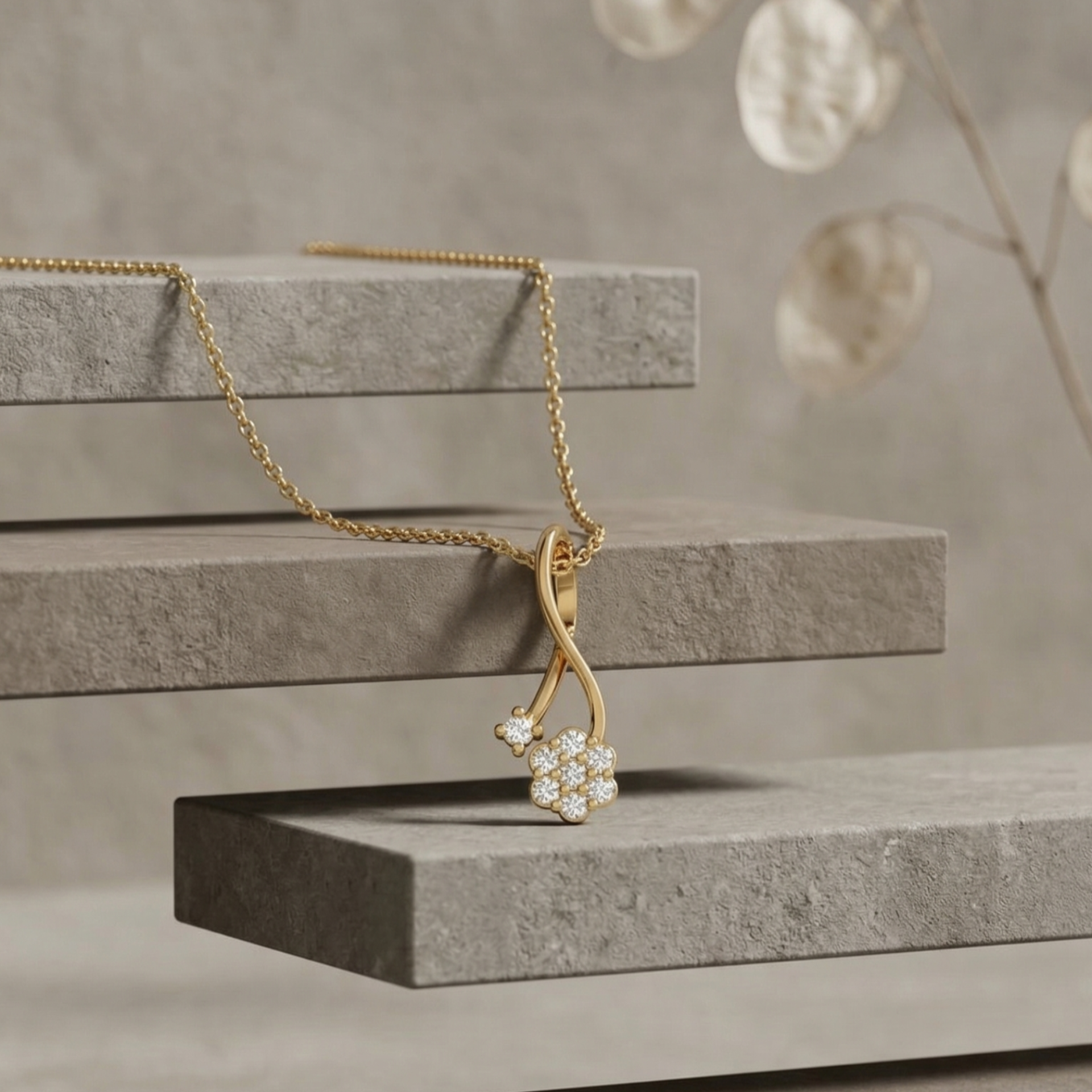 Zenith Flare Gold Plated Lab Grown Diamond Pendant