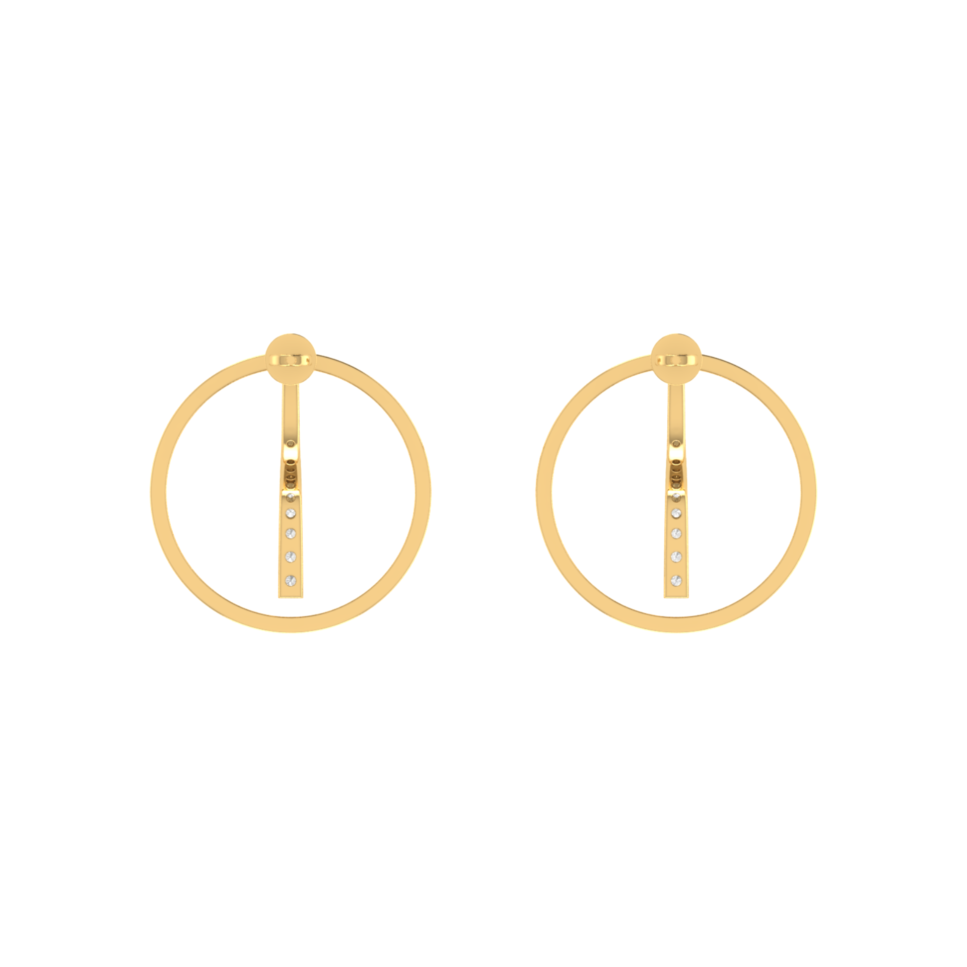 Solar Plumb Gold Plated Lab Grown Diamond Earrings