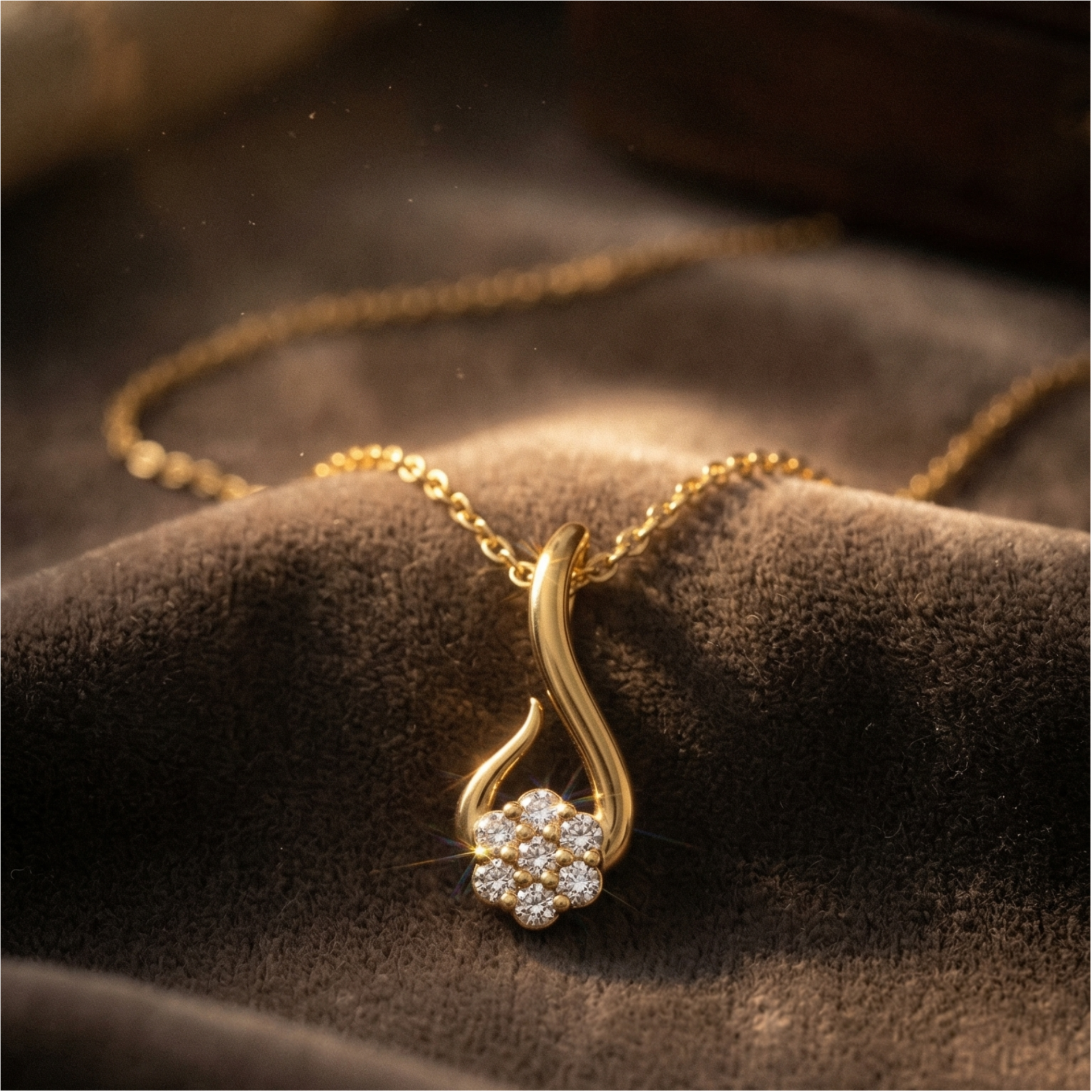 Cosmic Helix Gold Plated Lab Grown Diamond Pendant