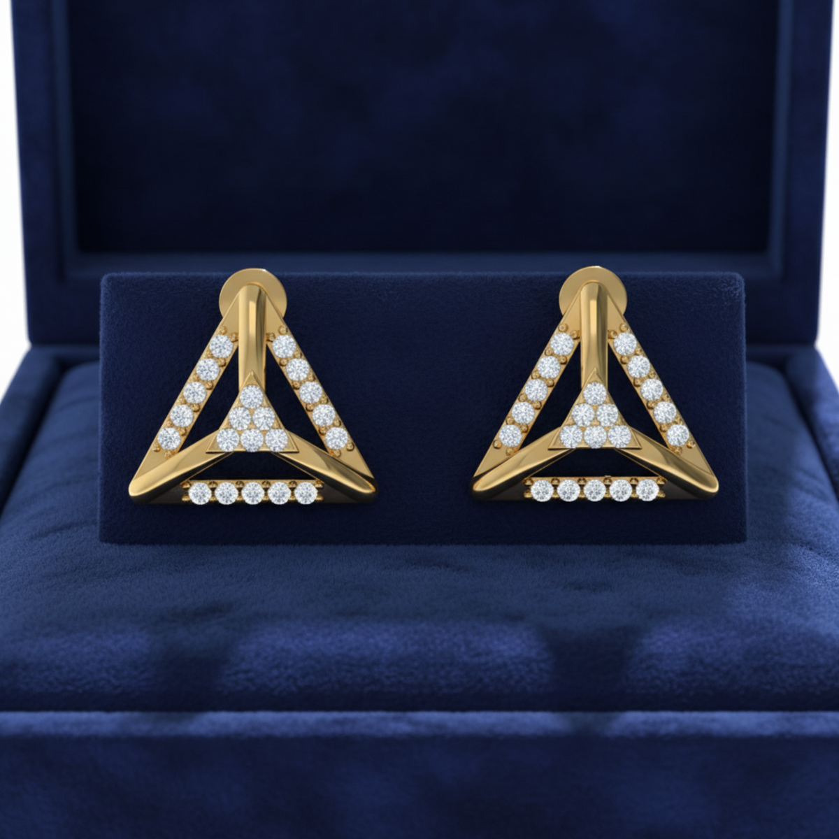 Equilibrium Hex Gold Plated Lab Grown Diamond Earrings