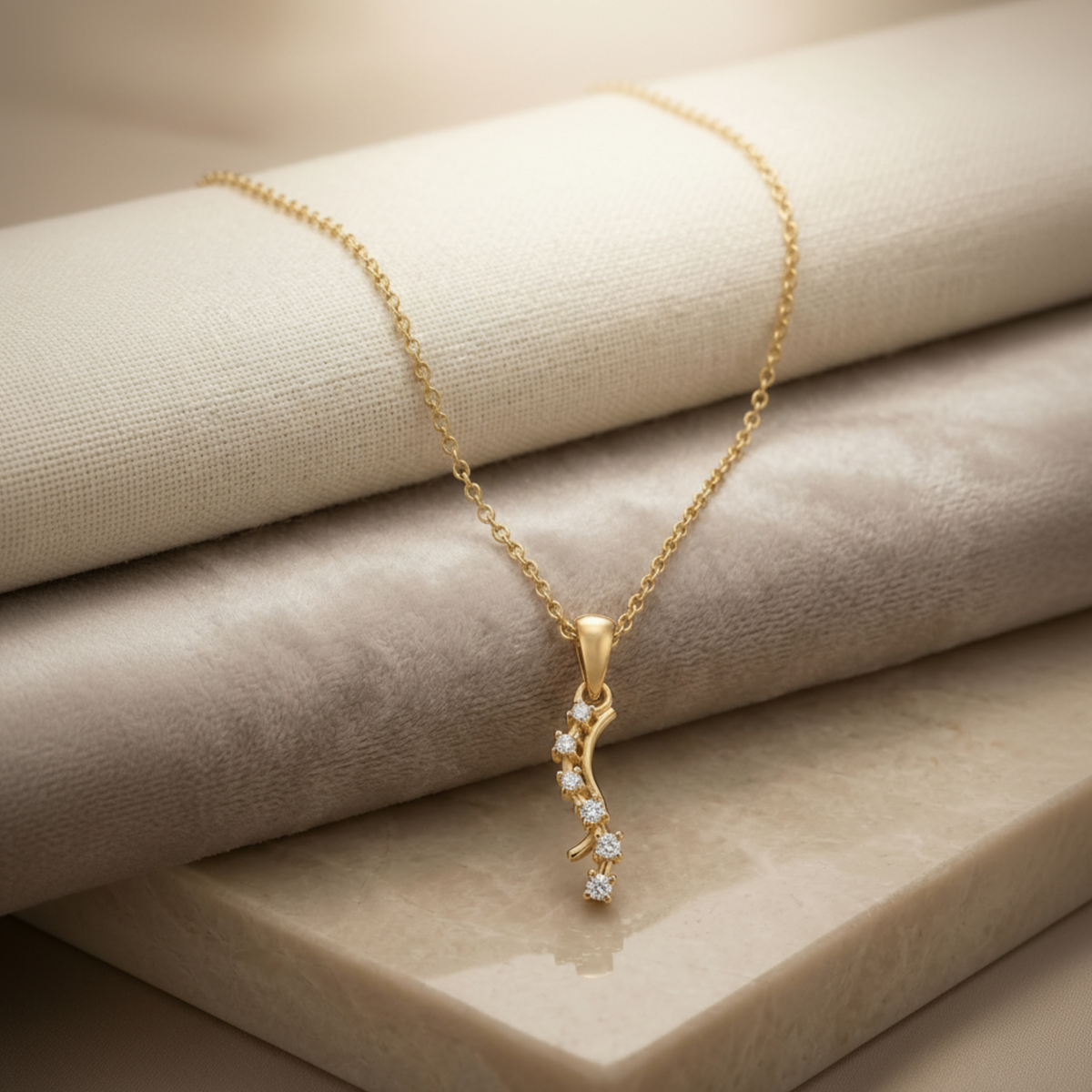 Dew Vine Gold Plated Lab Grown Diamond Pendant