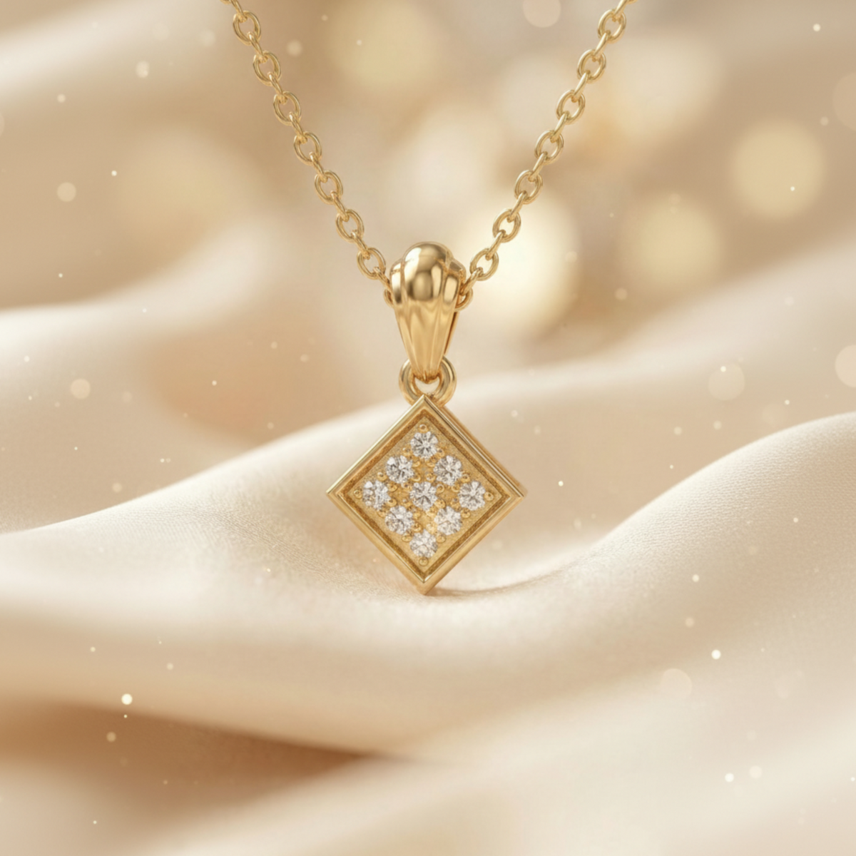 Equilibrium Drop Gold Plated Lab Grown Diamond Pendant