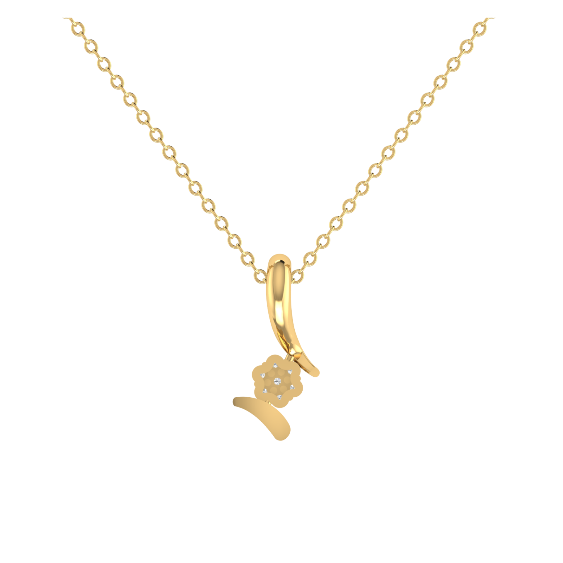 Cluster Floral Spire Gold Plated Lab Grown Diamond Pendant