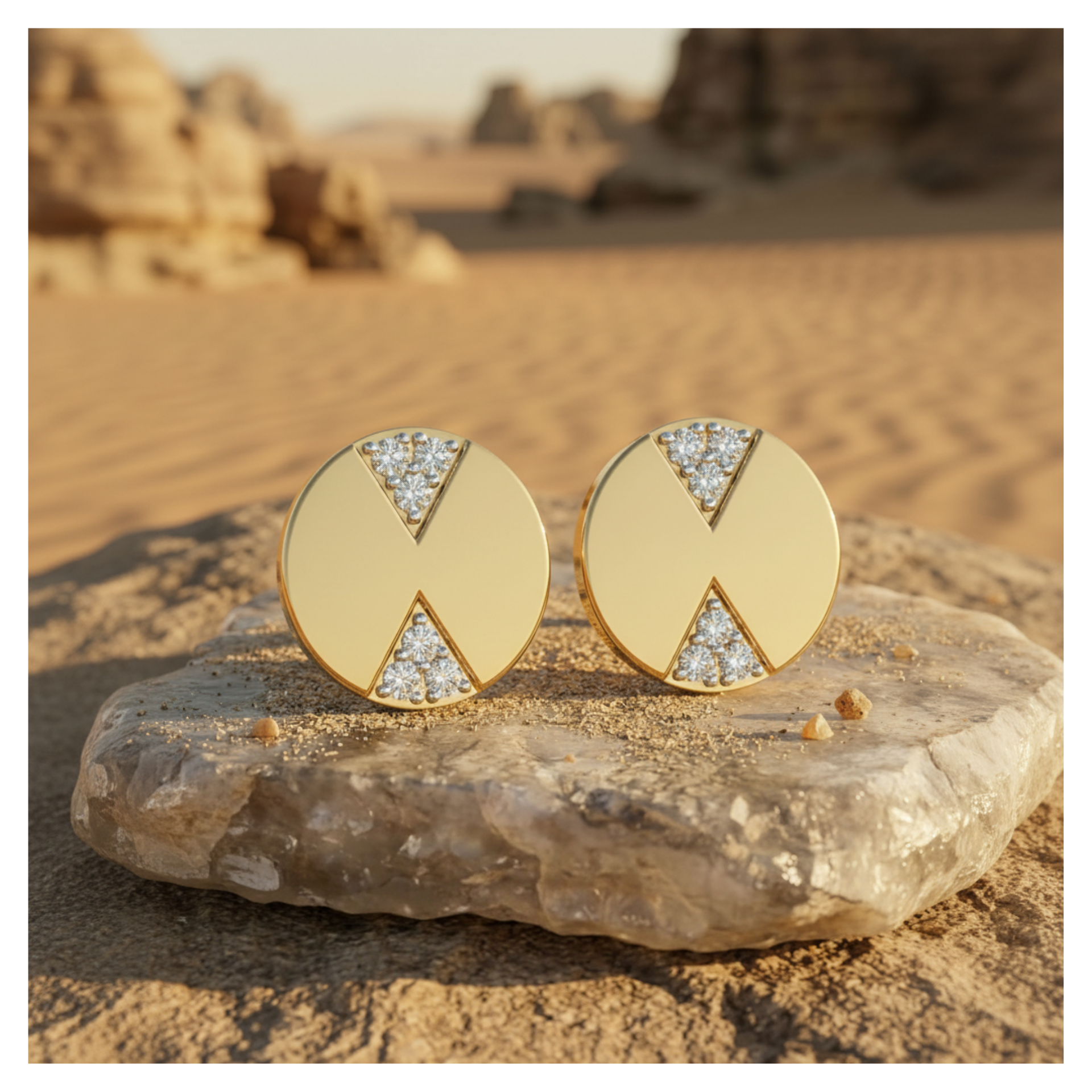 Opposing Aura Gold Plated Lab Grown Diamond Earrings