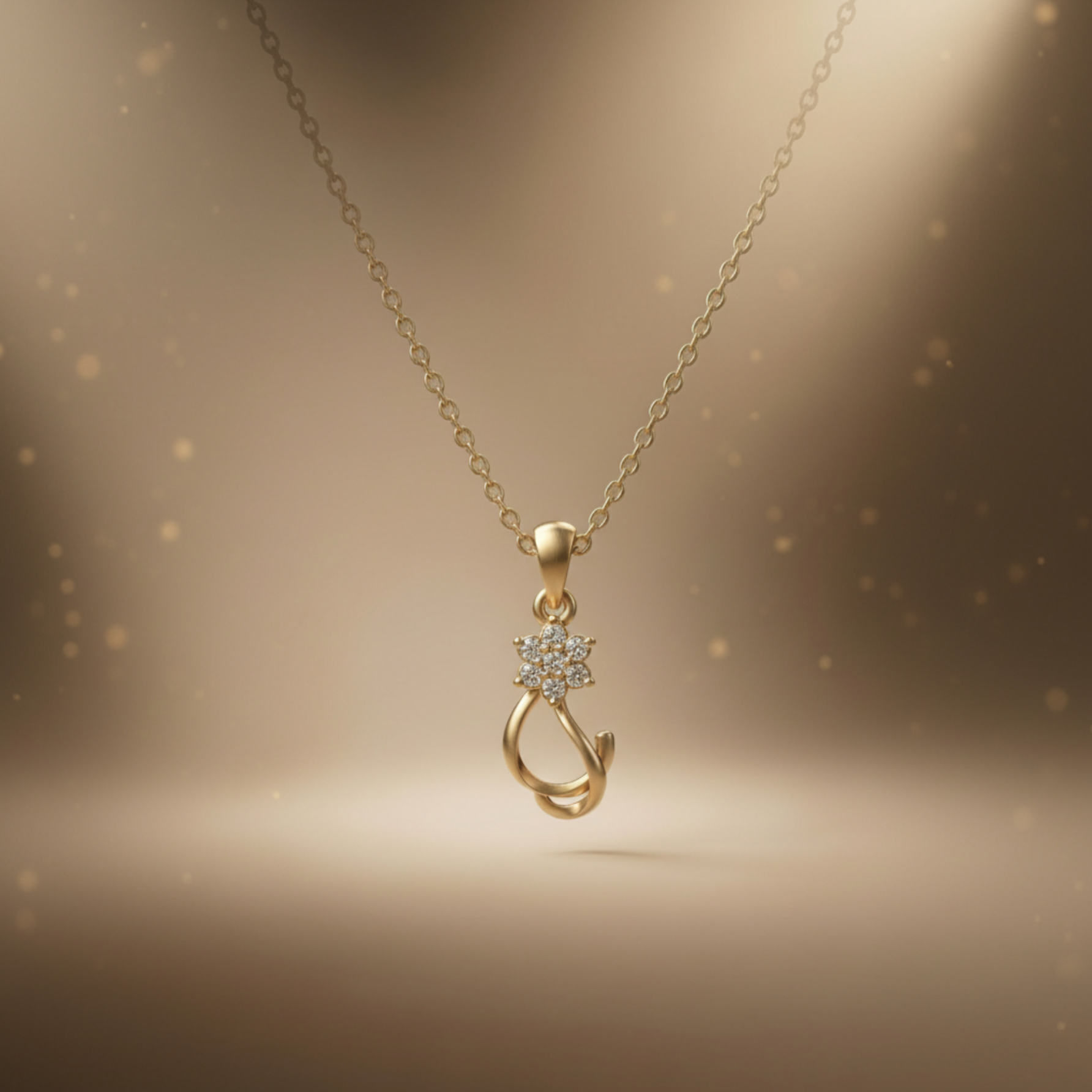 Spiral Flare Gold Plated Lab Grown Diamond Pendant