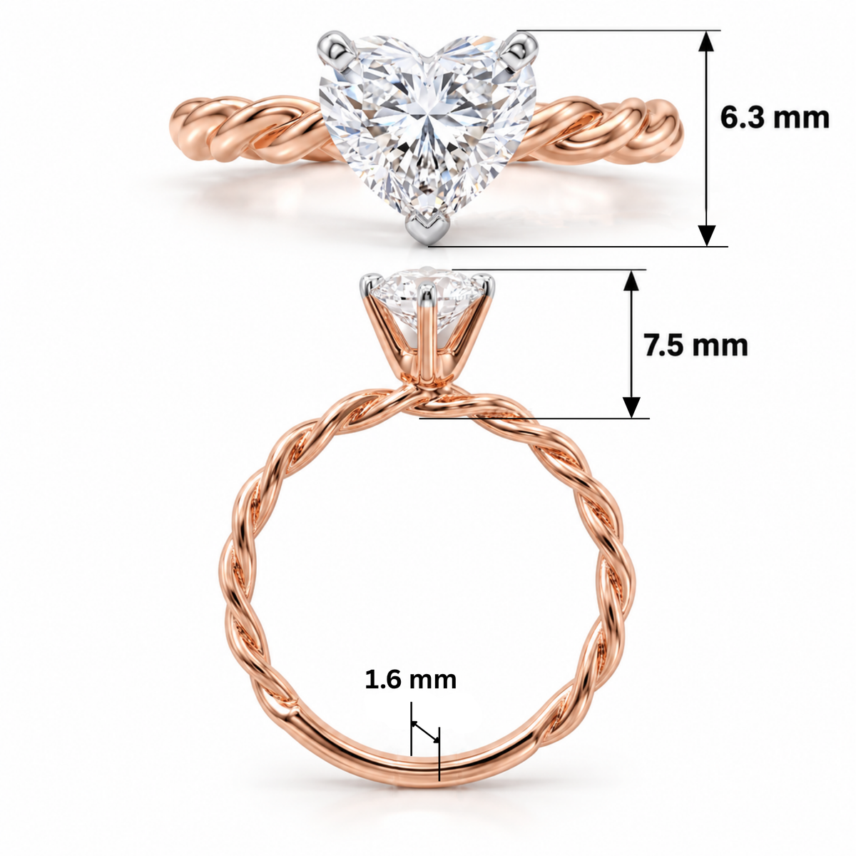 Nivara Heart Lab Grown Diamond Ring