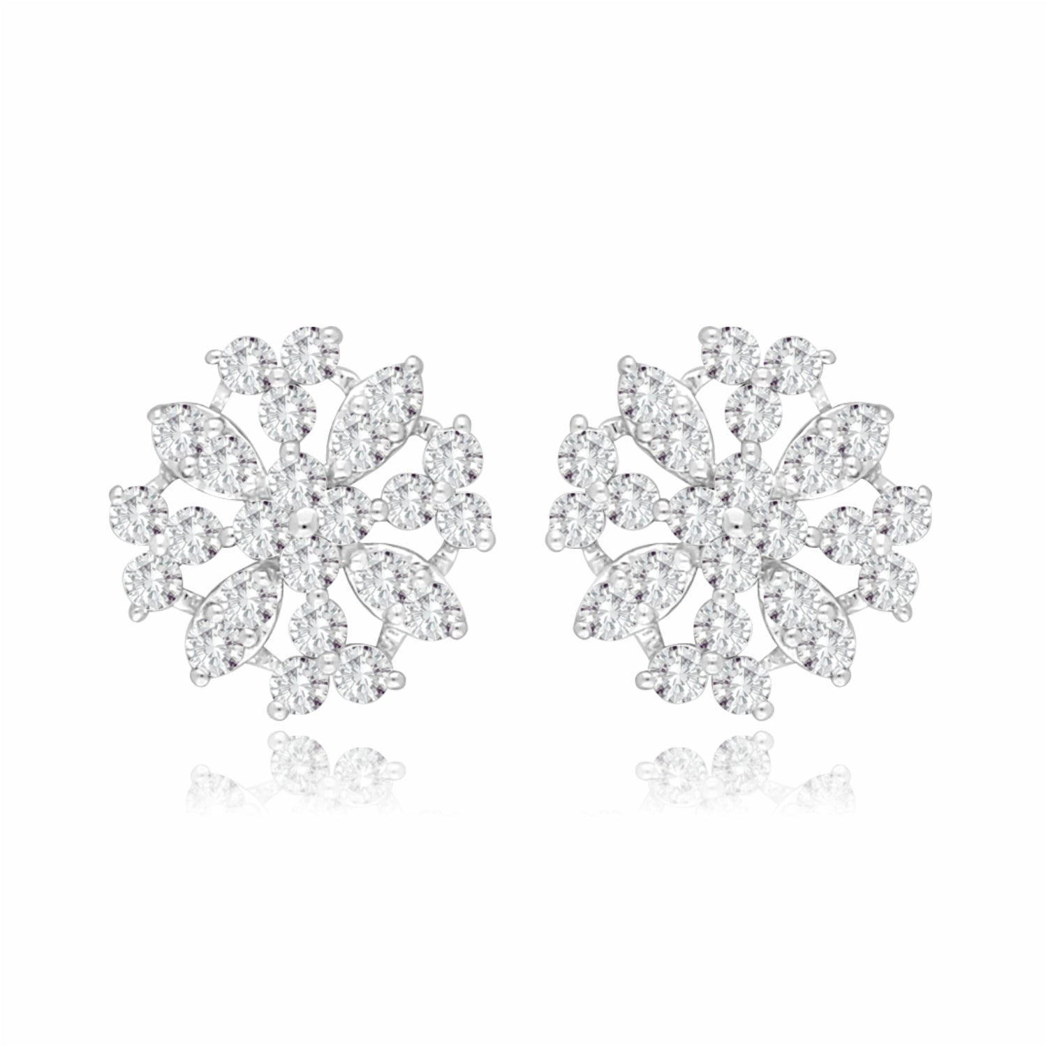 Frosted Petal Lab Grown Diamond Earrings