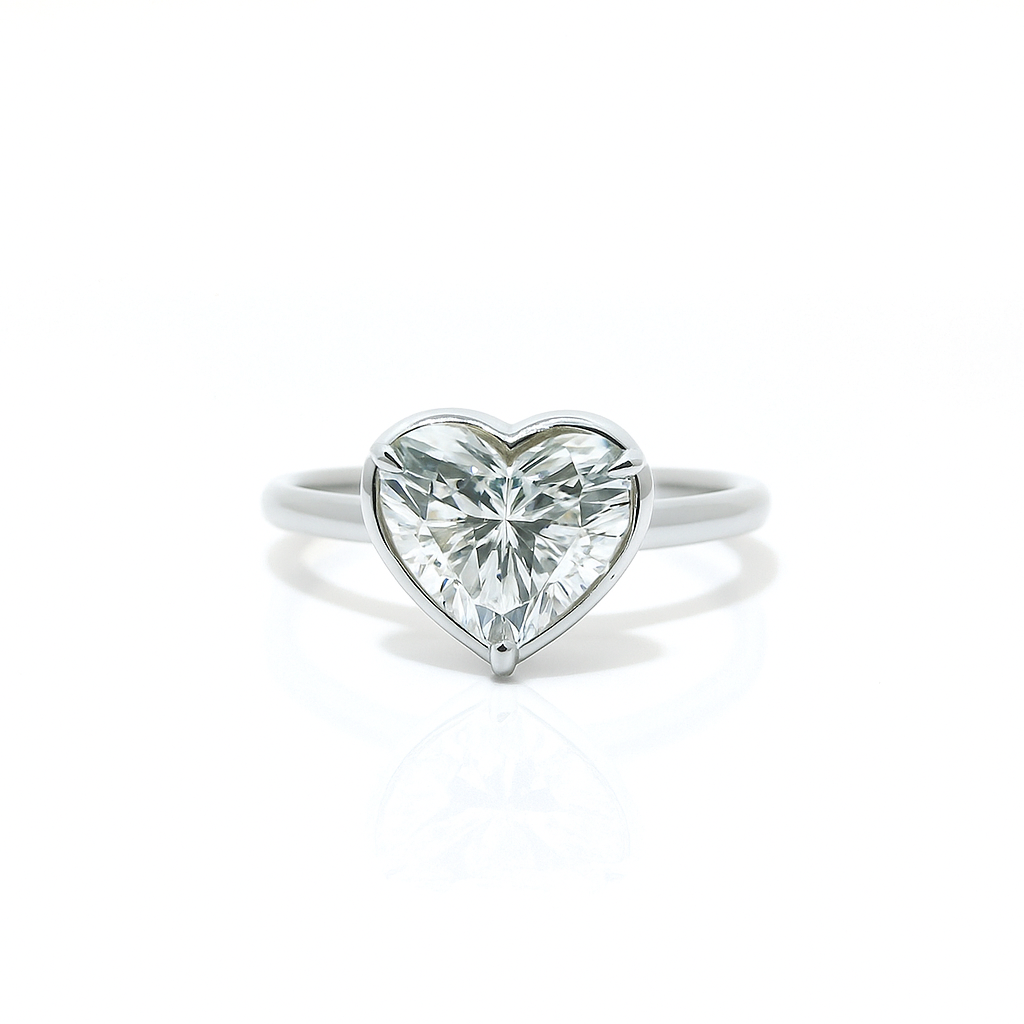 Heartfelt Halo Solitaire Lab Grown Diamond Ring