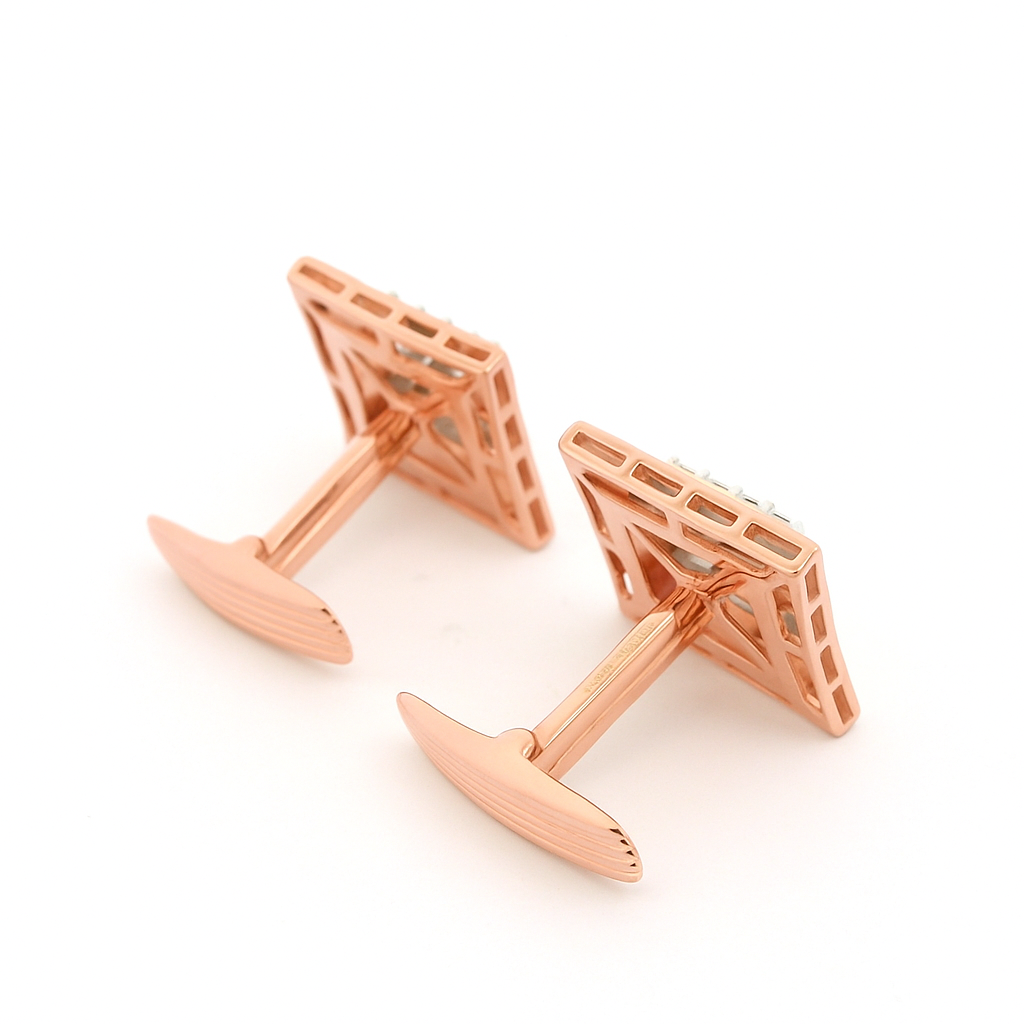 Grid Cuff Lab Grown Diamond Cufflinks