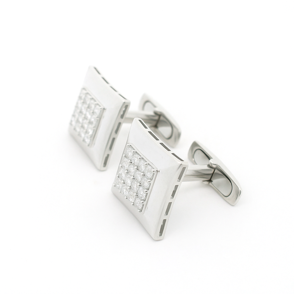 Grid Cuff Lab Grown Diamond Cufflinks