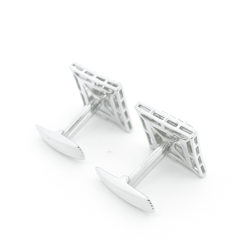 Grid Cuff Lab Grown Diamond Cufflinks