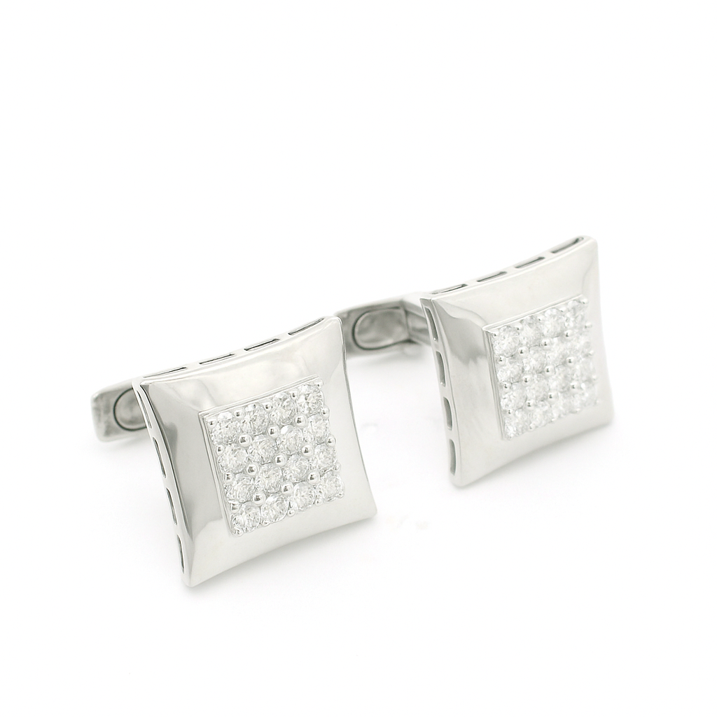 Grid Cuff Lab Grown Diamond Cufflinks