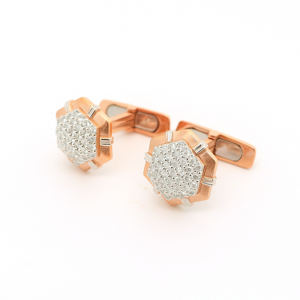 Hex Spark Lab Grown Diamond Cufflinks