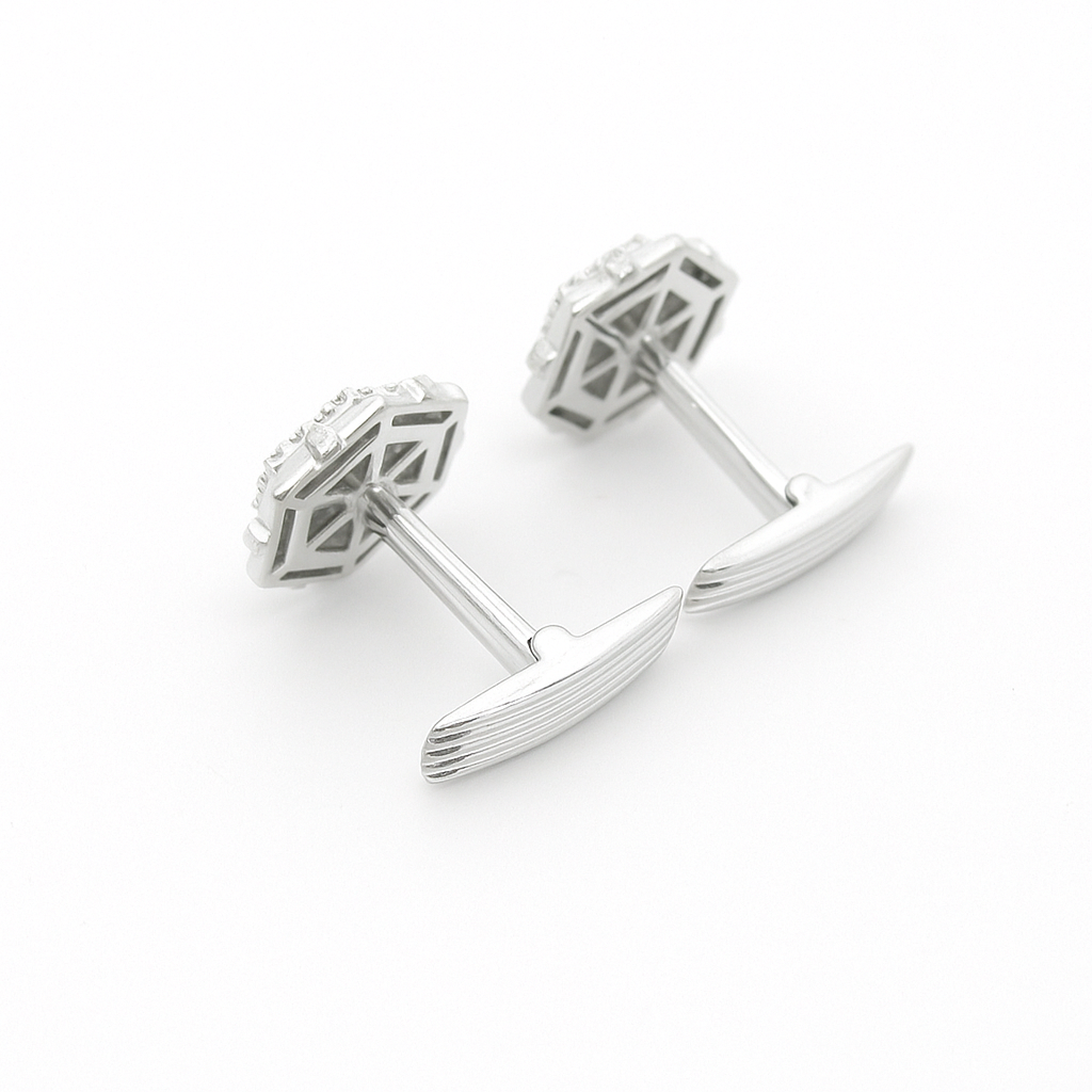 Hex Spark Lab Grown Diamond Cufflinks