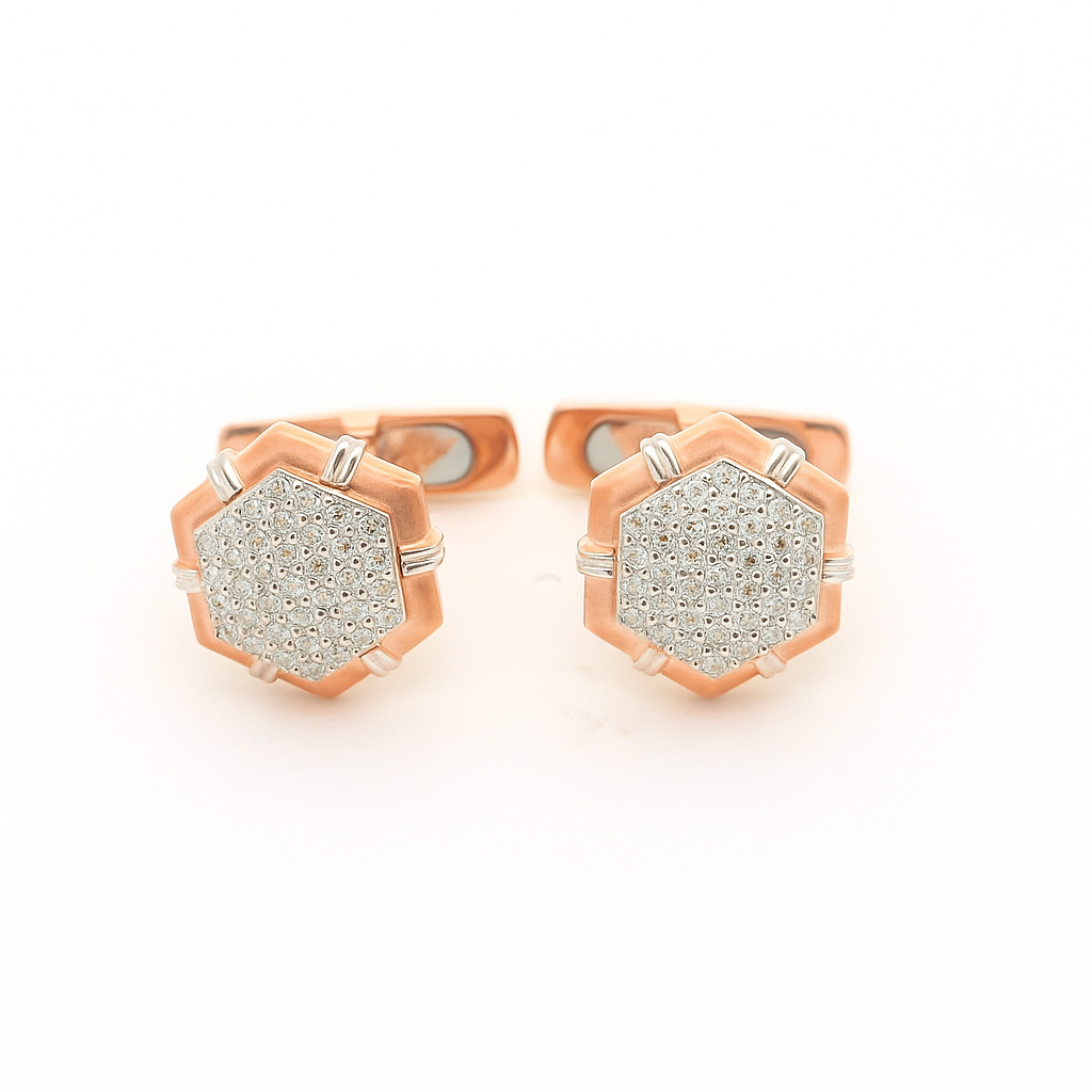 Hex Spark Lab Grown Diamond Cufflinks